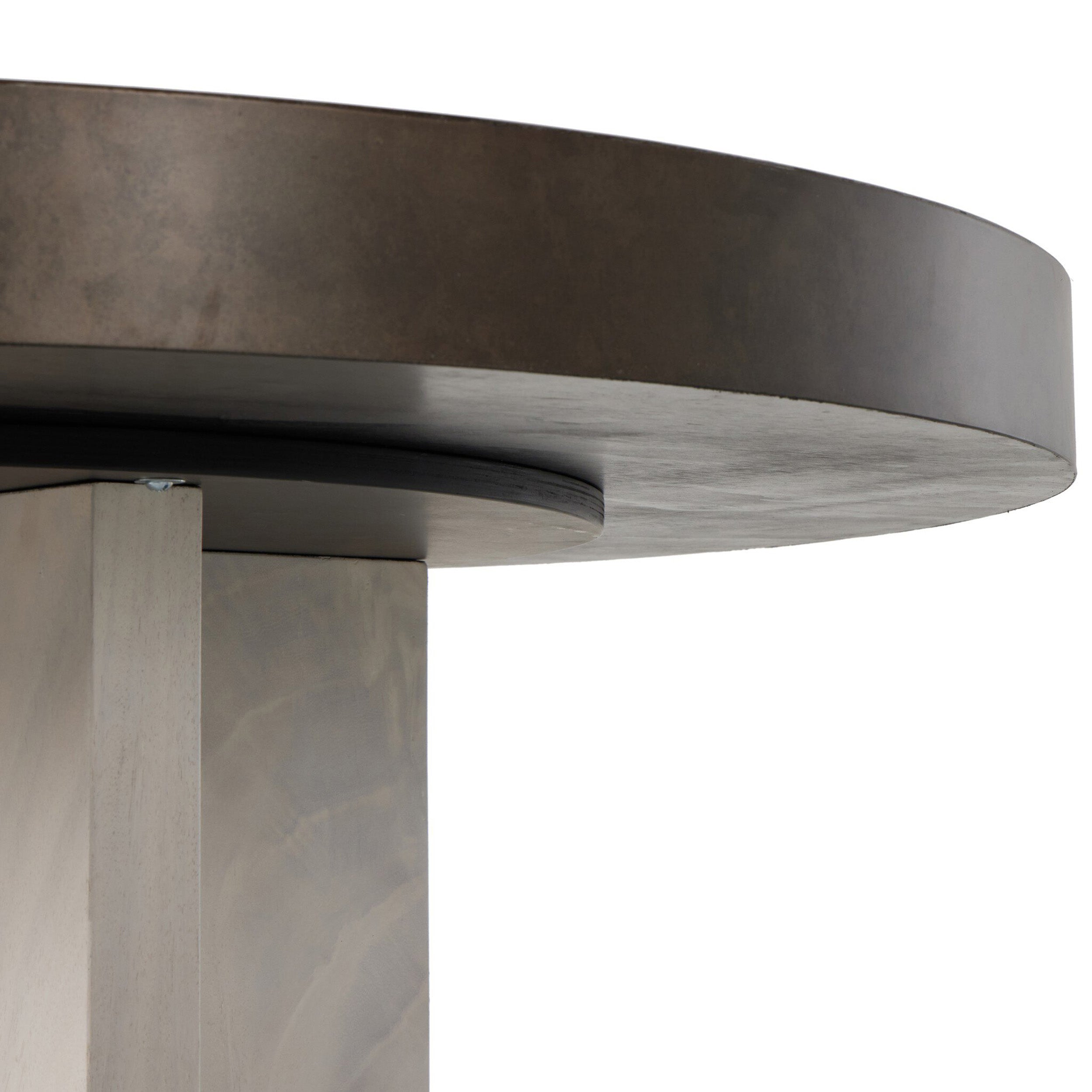 Poker Table, Aged Metal, Bleached Guanacaste