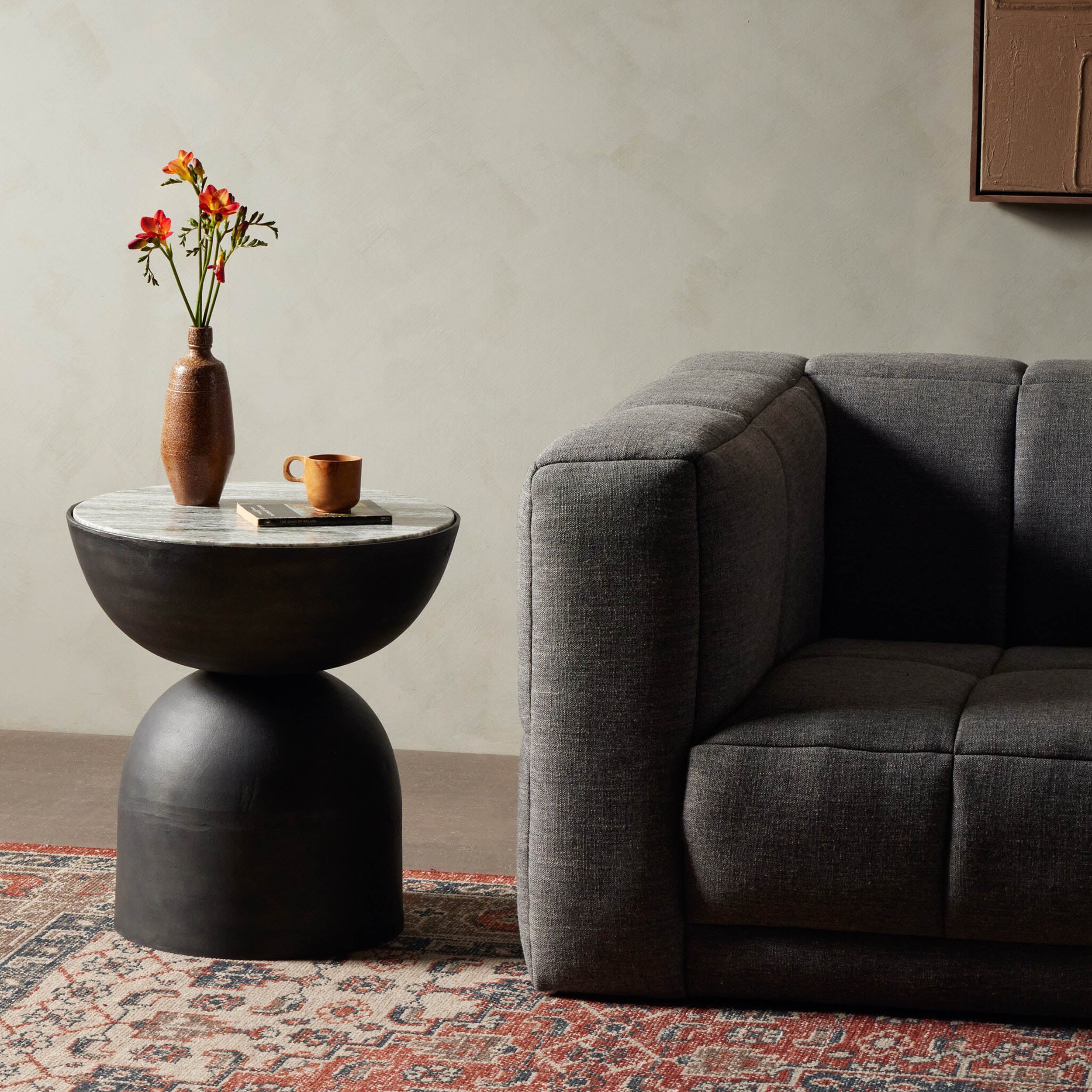 Corbett End Table, River Grey Marble