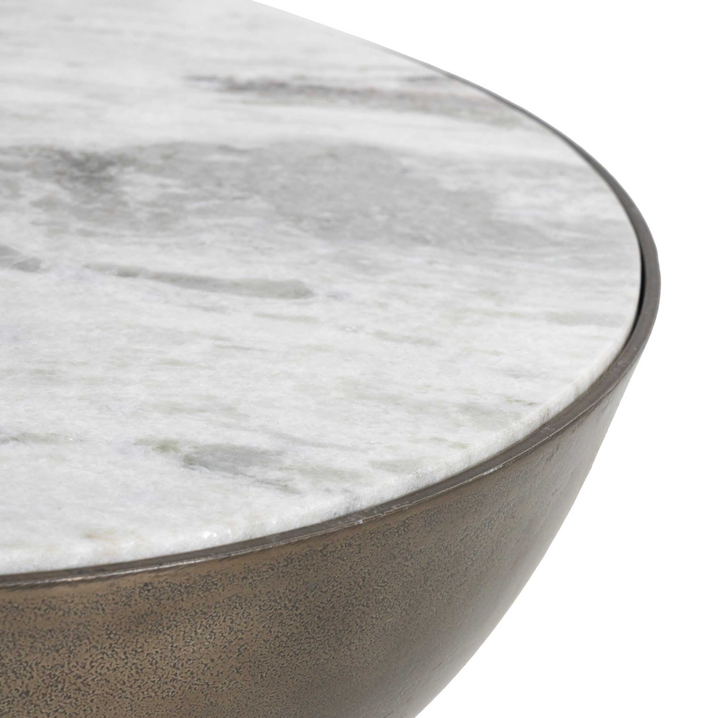Corbett End Table, Creamy Taupe Marble