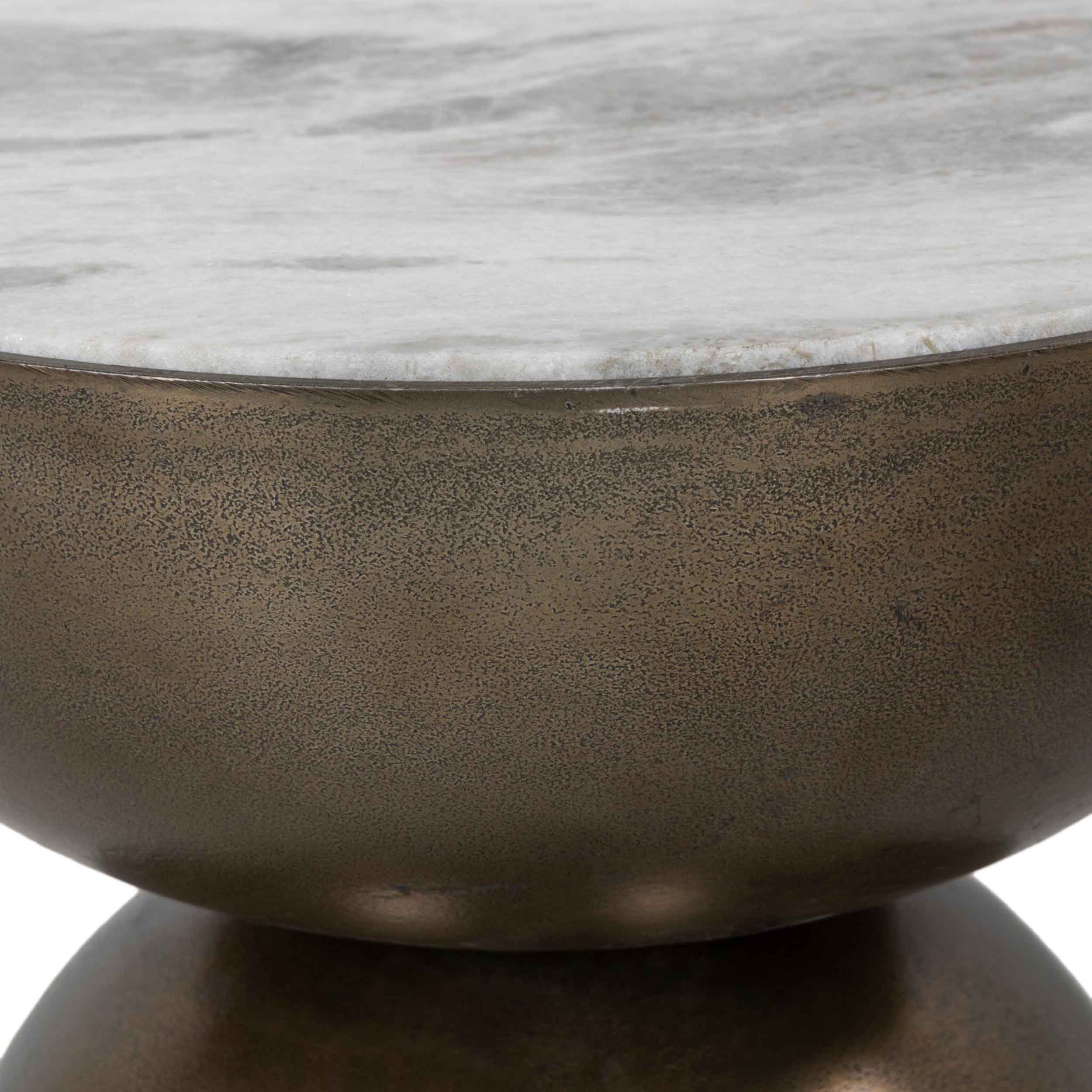 Corbett End Table, Creamy Taupe Marble