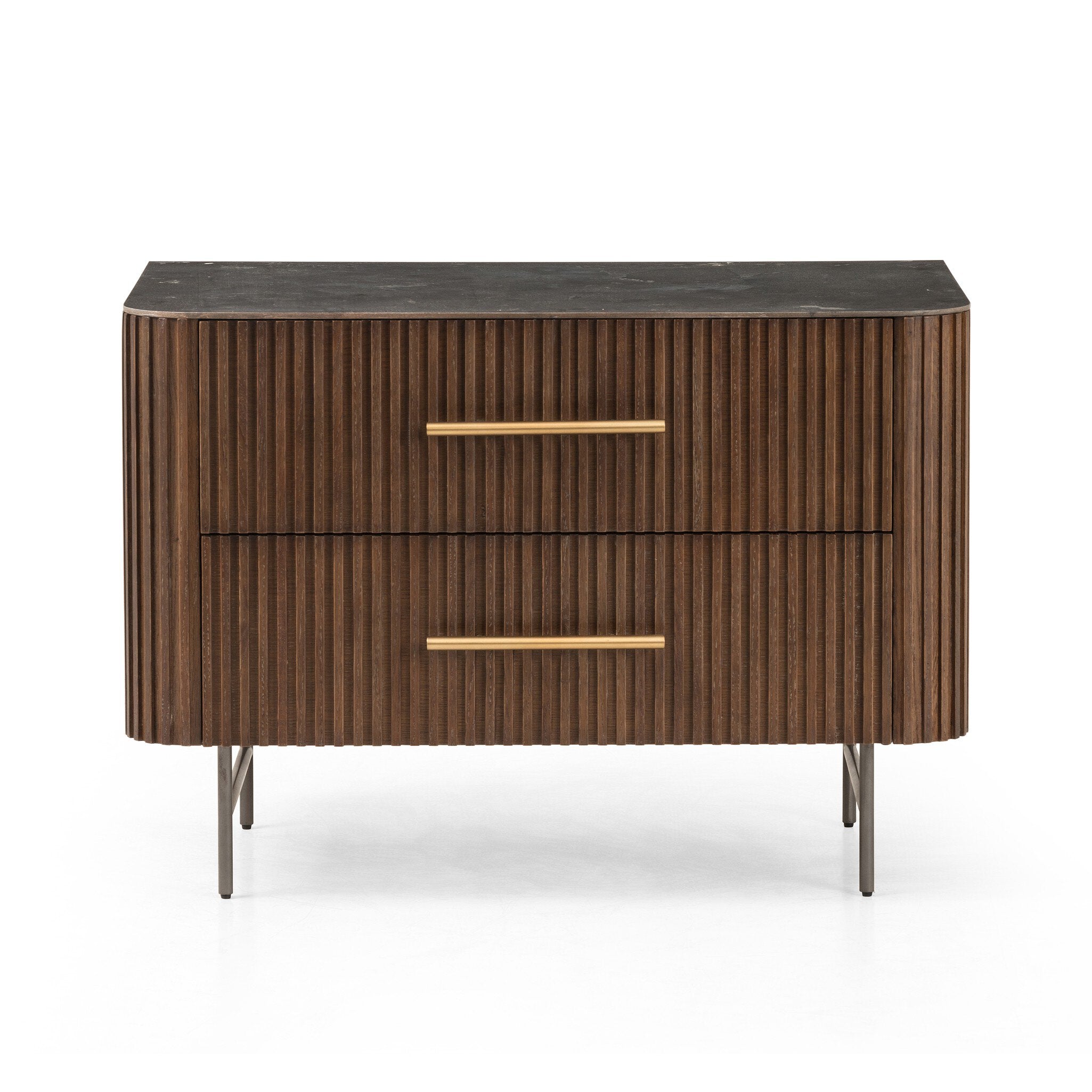 Fletcher Large Nightstand, Bluestone/Terra Brown Oak