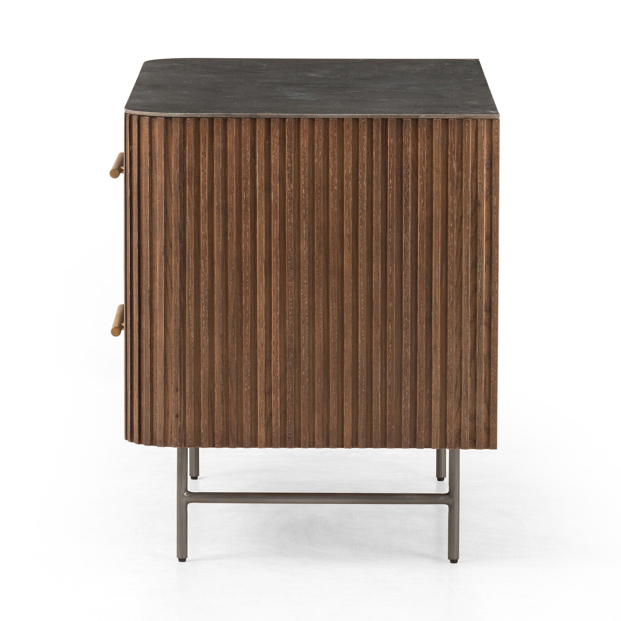 Fletcher Large Nightstand, Bluestone/Terra Brown Oak