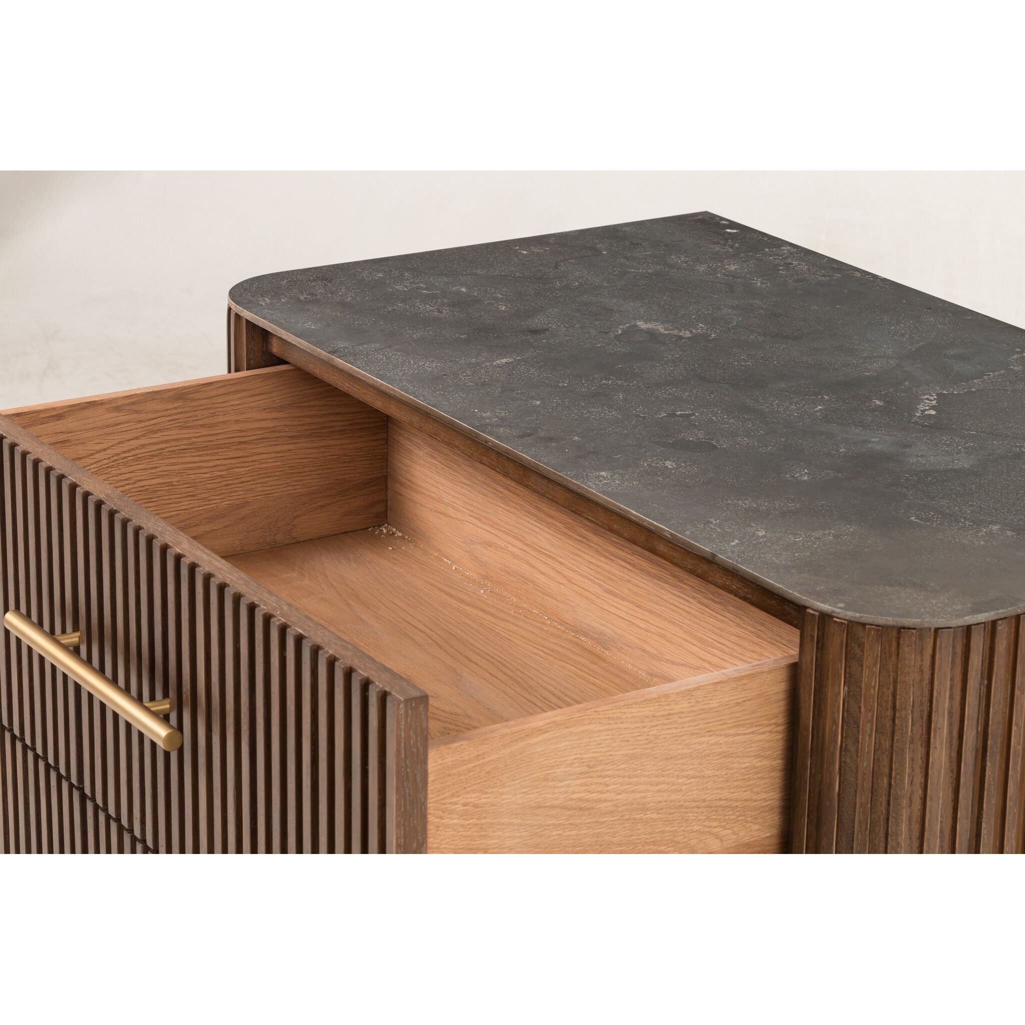 Fletcher Large Nightstand, Bluestone/Terra Brown Oak