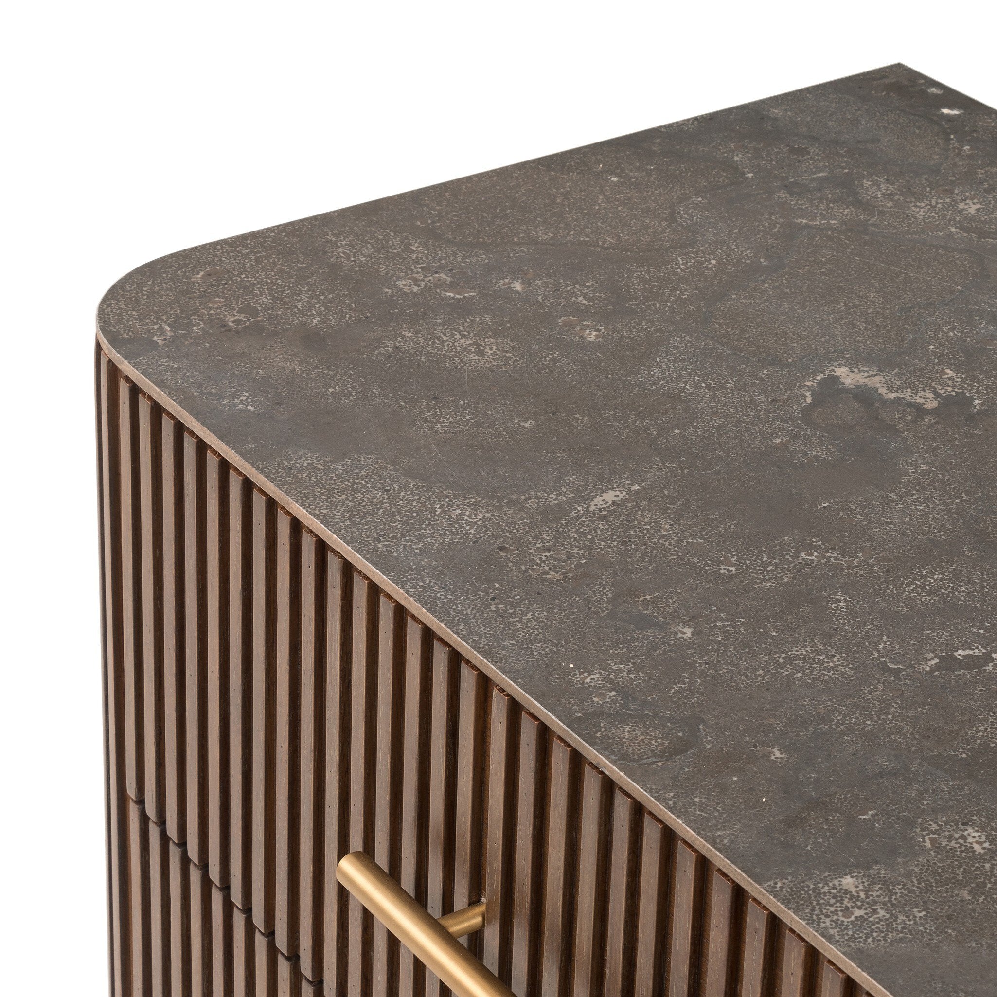 Fletcher Large Nightstand, Bluestone/Terra Brown Oak