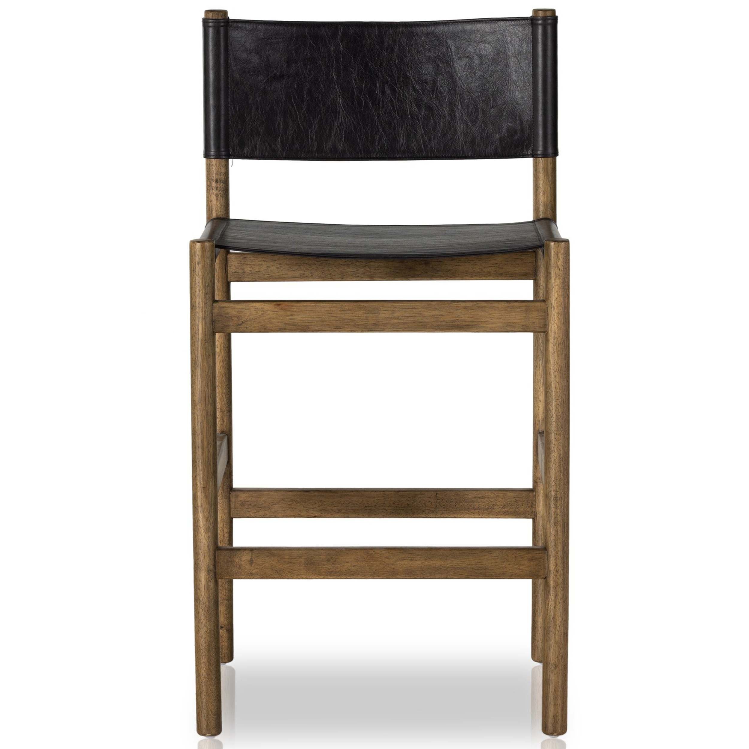 Kena Bar + Counter Stool, Sonoma Black, Solid Parawood