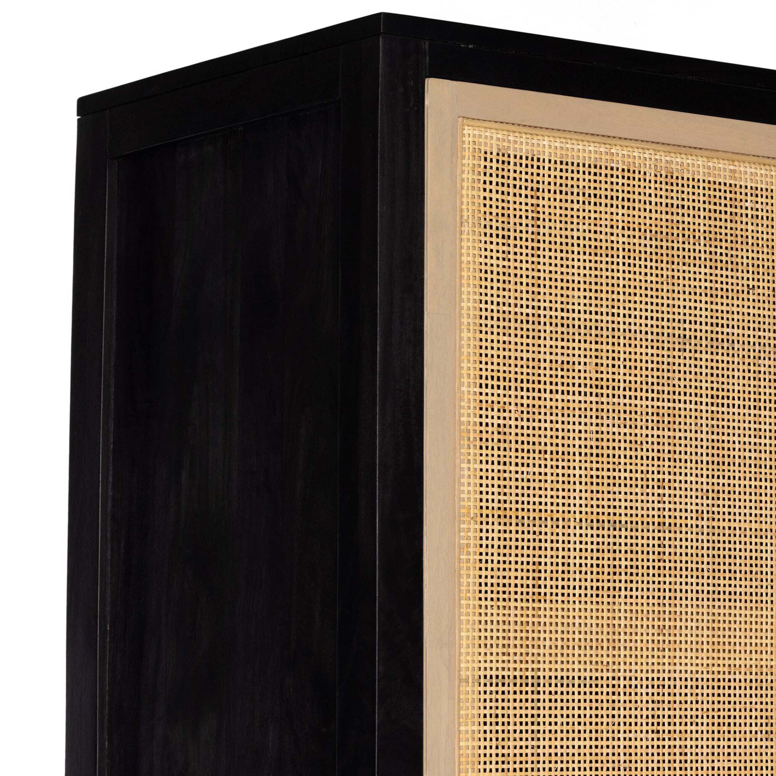 Caprice Tall Cabinet, Black Wash Mango