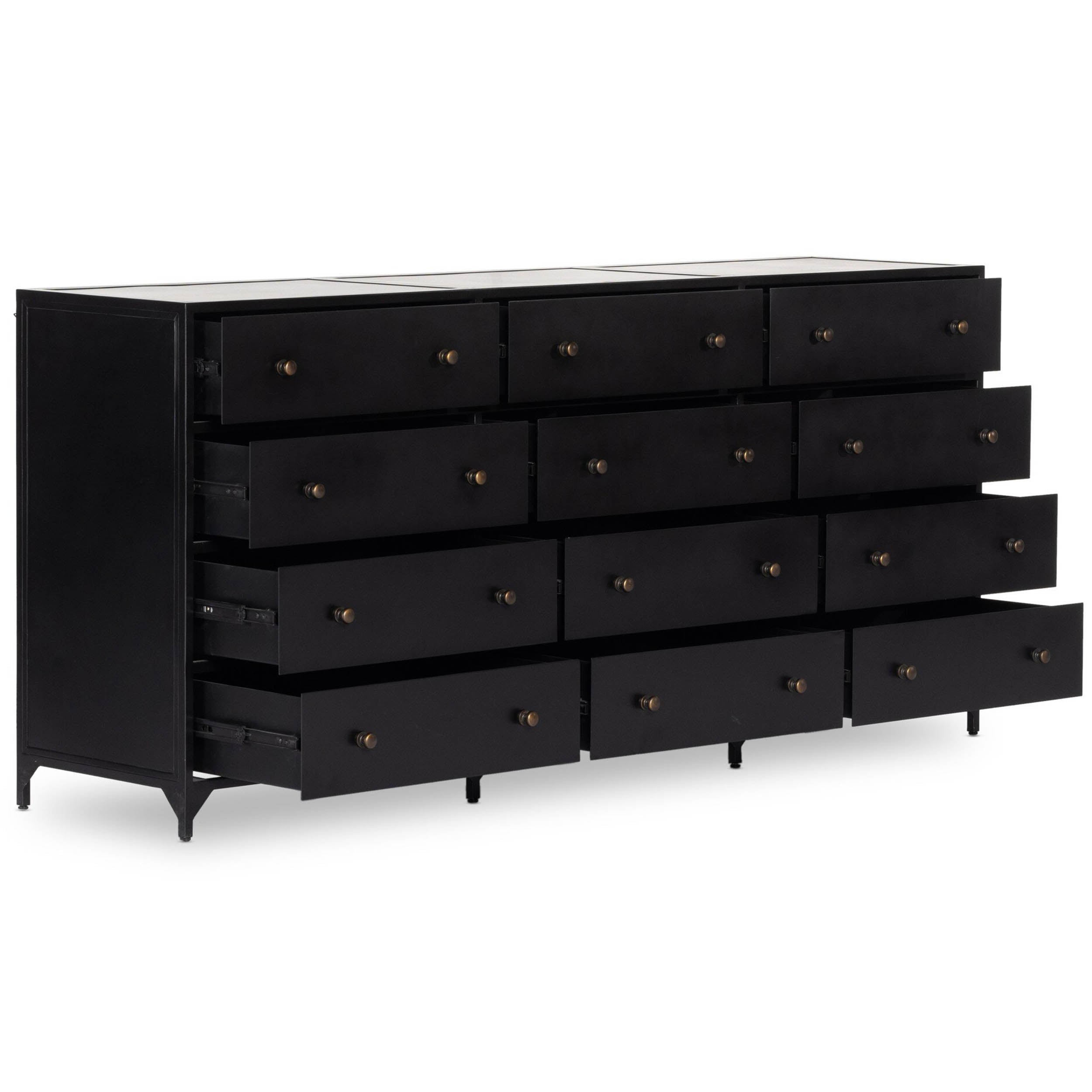 Belmont 12 Drawer Dresser, Black