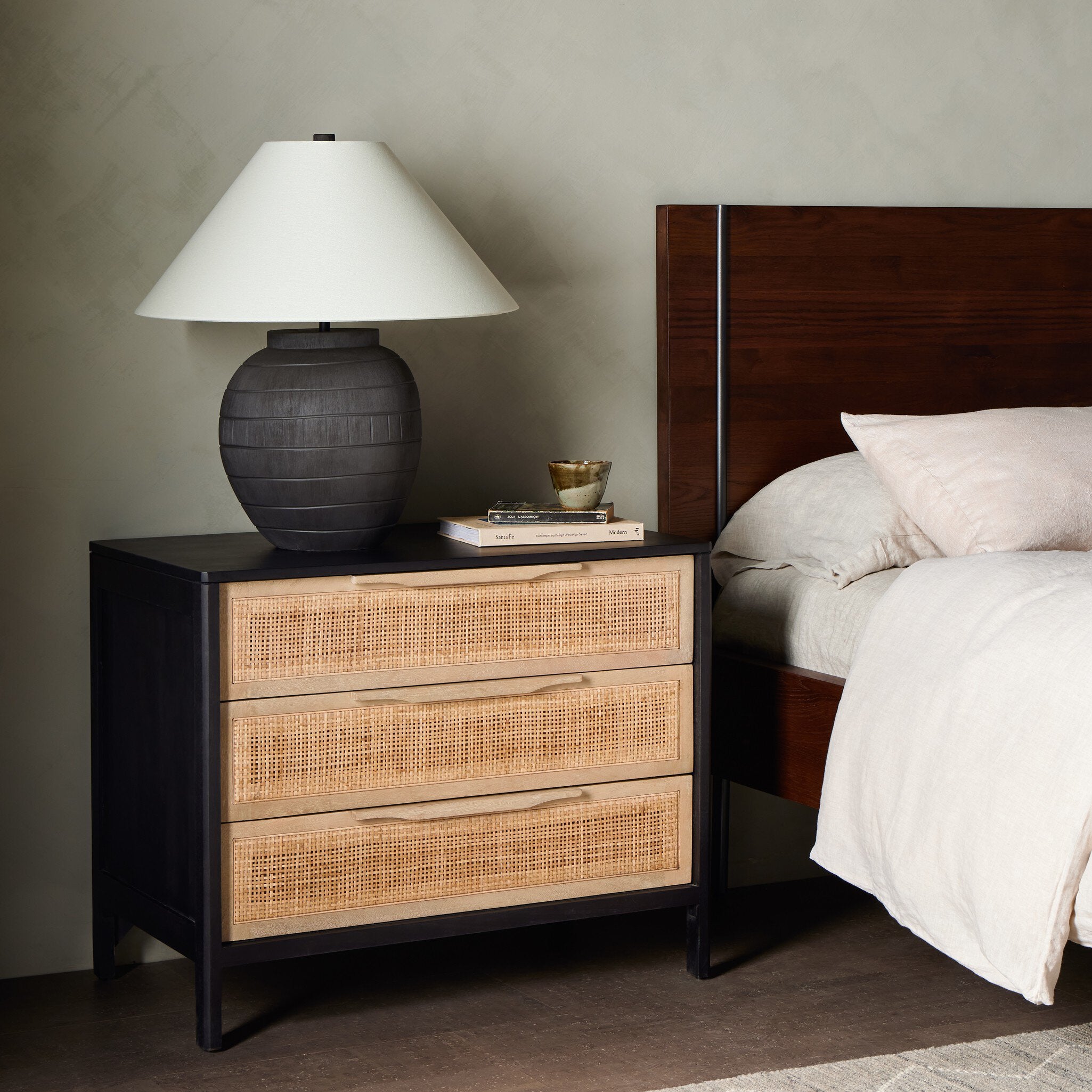 Sydney Large Nightstand, Black Wash