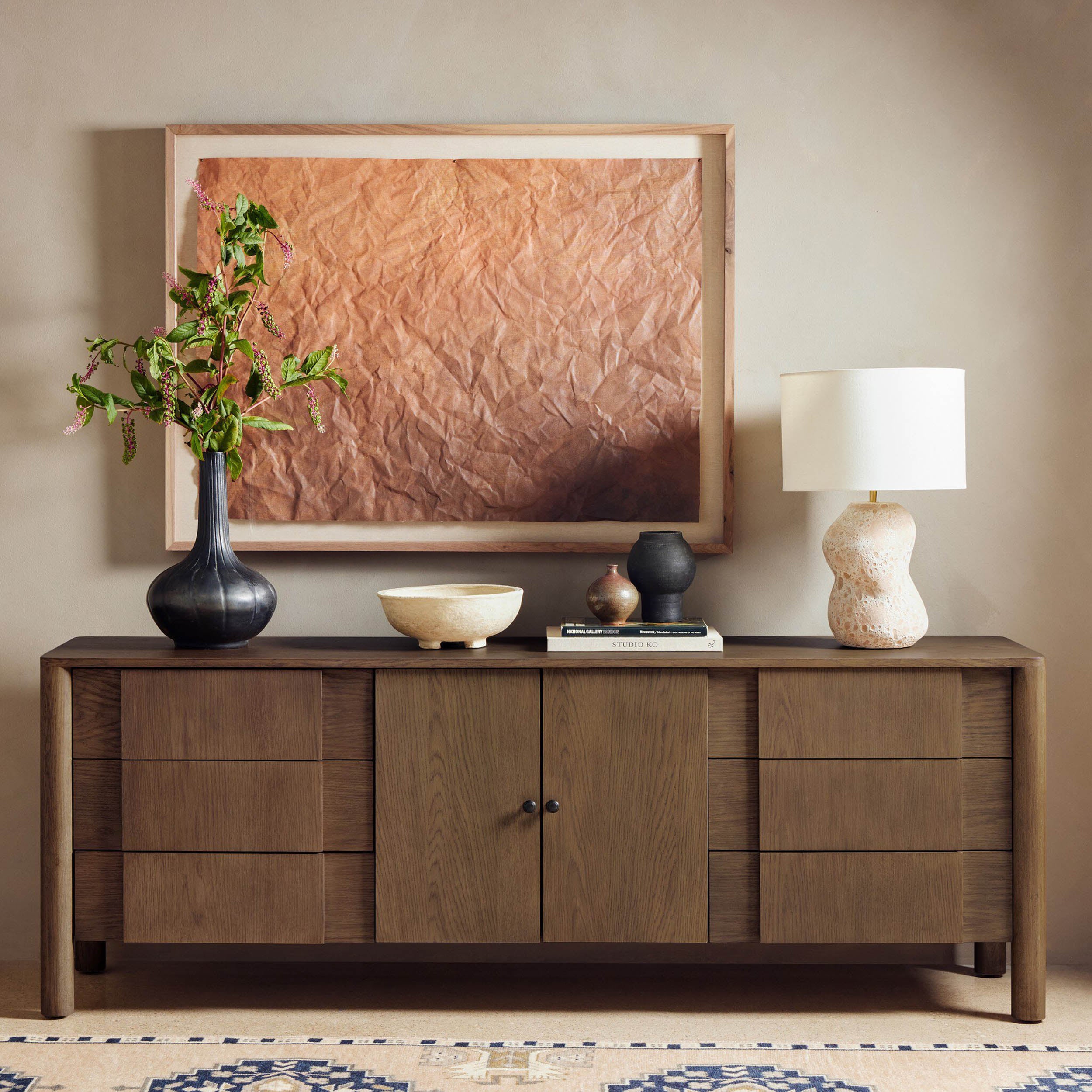 Pollard Media Console, Tan Oak Veneer