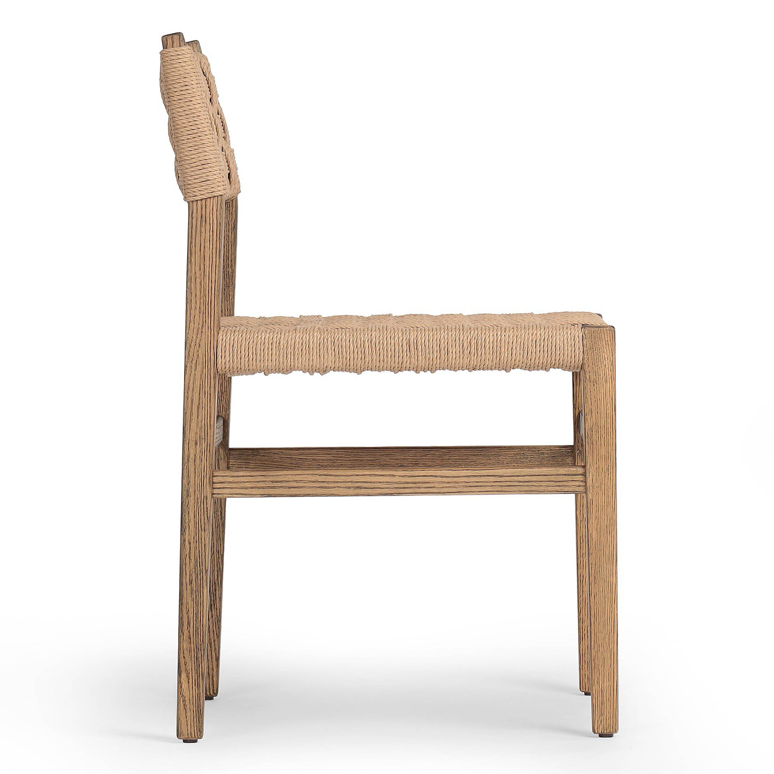 Hamlin Dining Chair, Double Twisted Paper Cord, Toasted Oak
