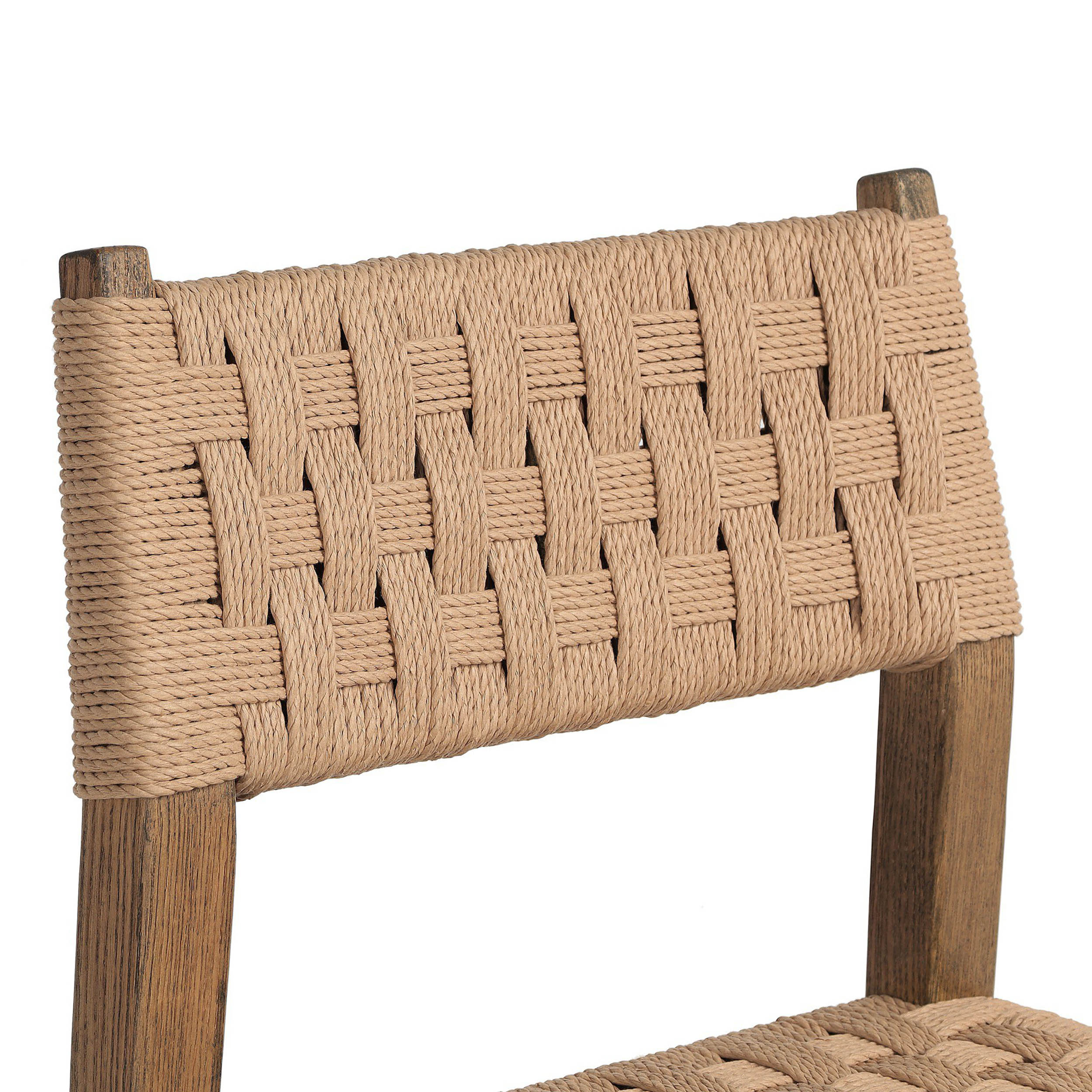Hamlin Dining Chair, Double Twisted Paper Cord, Toasted Oak