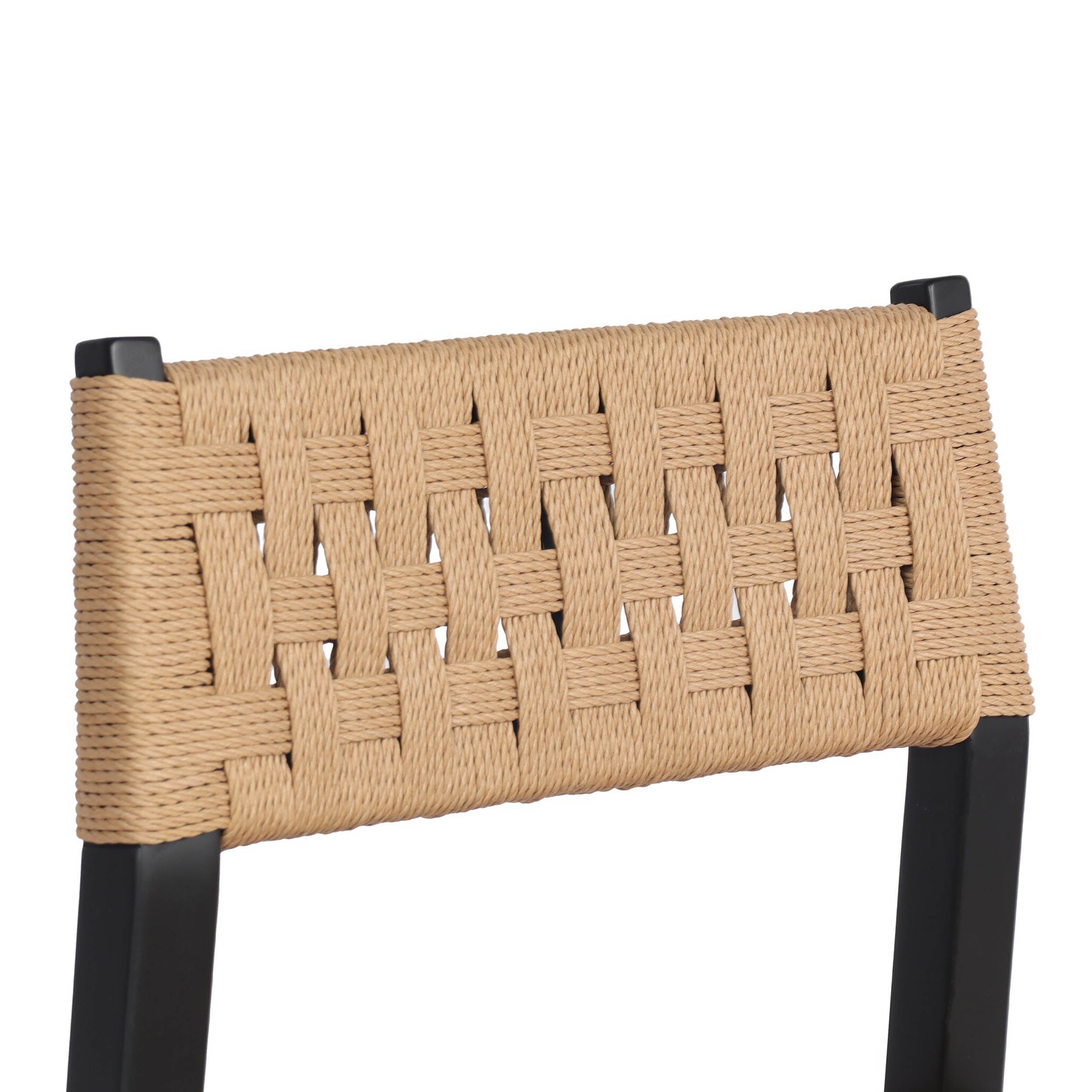 Hamlin Dining Chair, Double Twisted Paper Cord, Distressed Black Ash