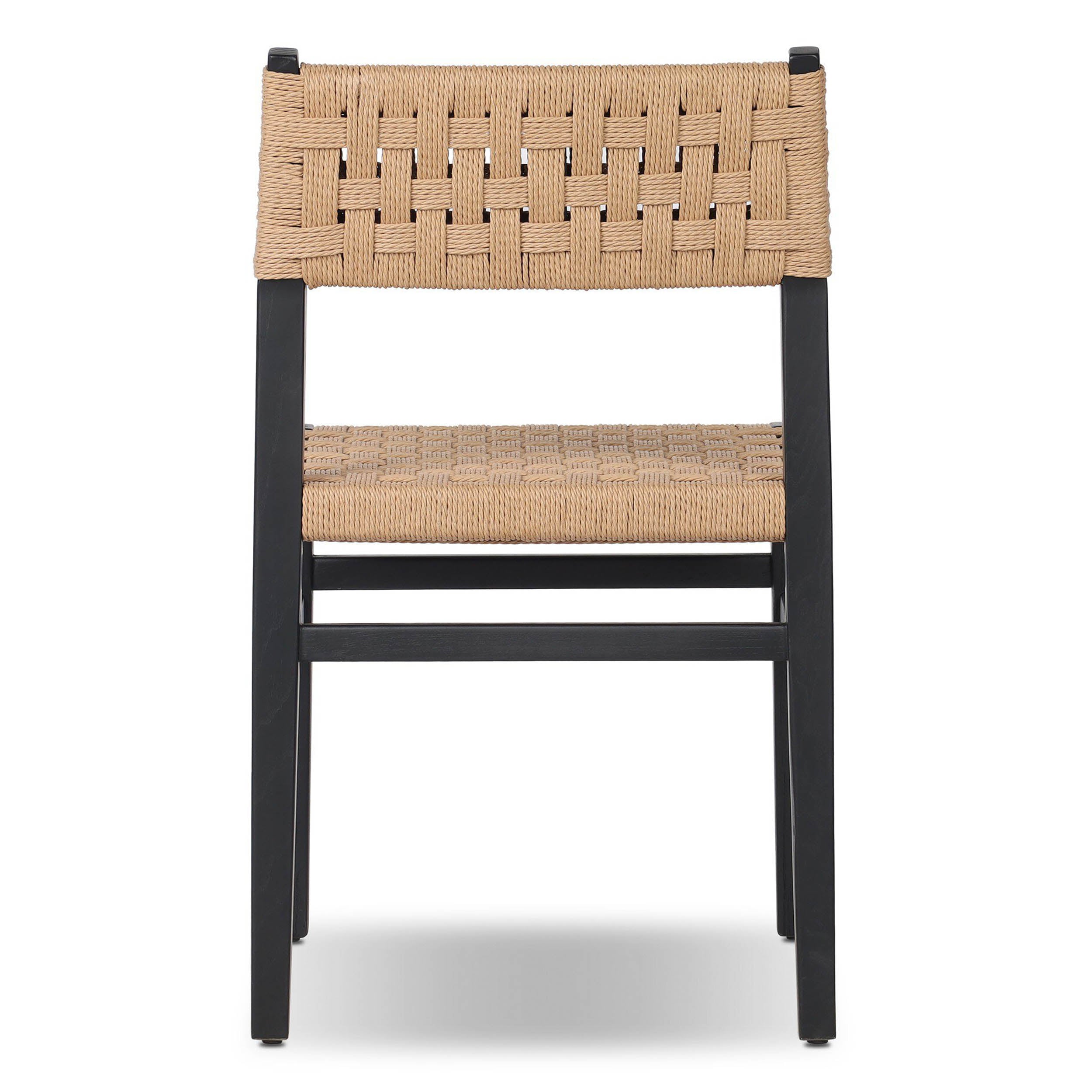 Hamlin Dining Chair, Double Twisted Paper Cord, Distressed Black Ash