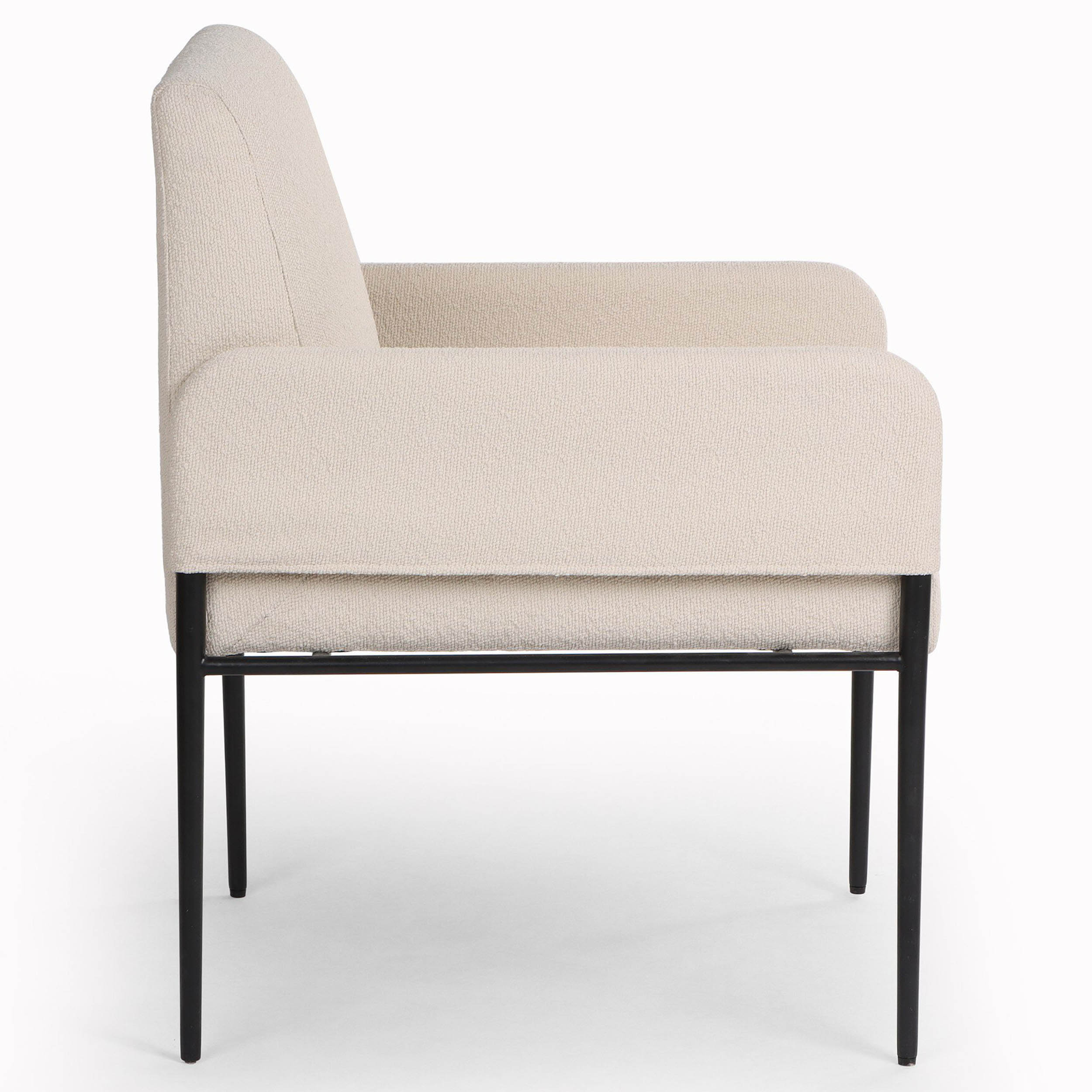 Brickel Dining Armchair, FIQA Boucle Light Taupe