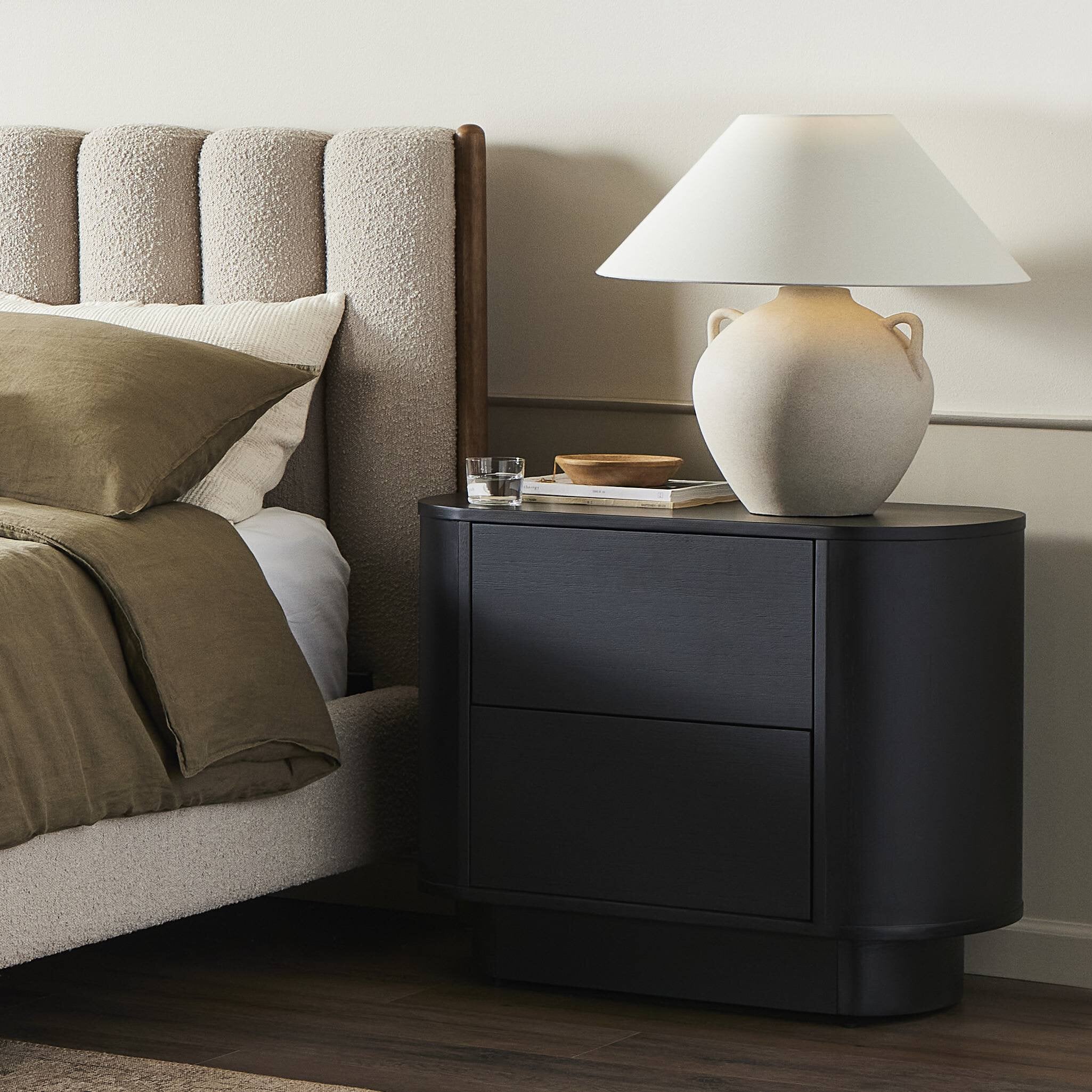 Paden Nightstand, Aged Black Acacia