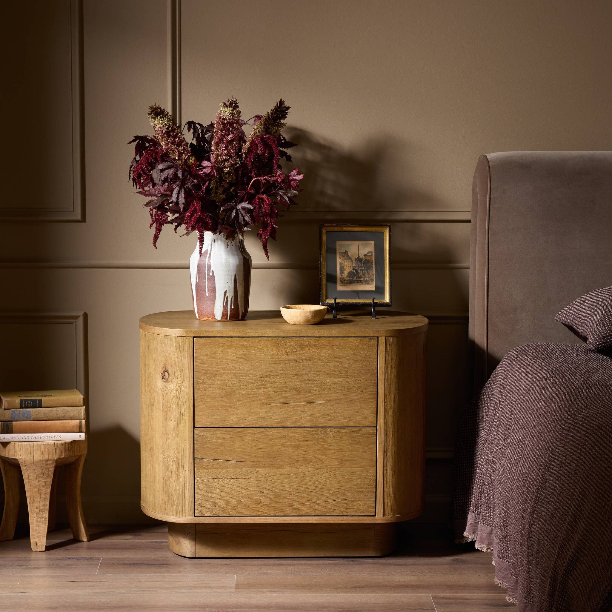 Paden Nightstand, Worn Oak Veneer
