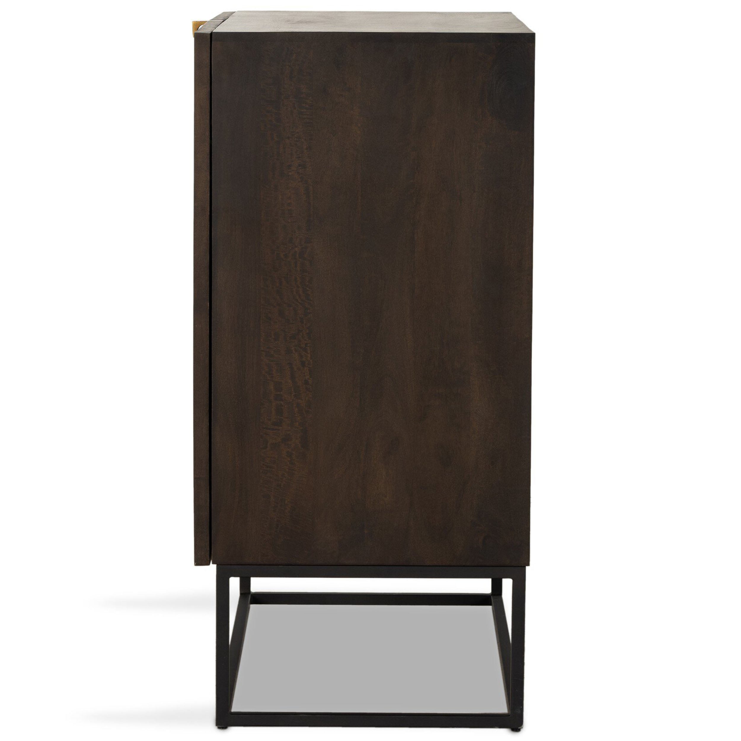Kelby Bar Cabinet, Carved Vintage Brown