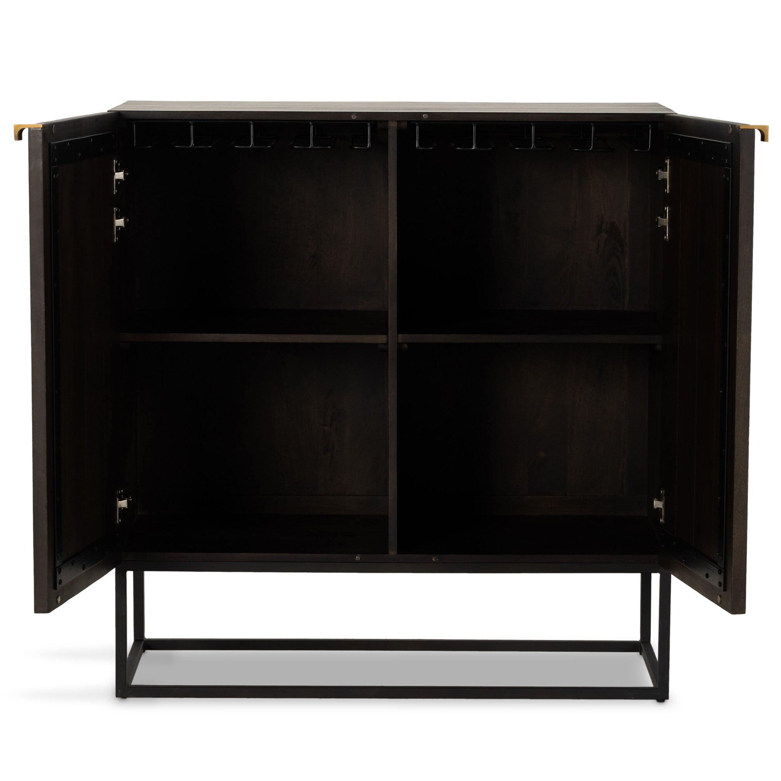 Kelby Bar Cabinet, Carved Vintage Brown