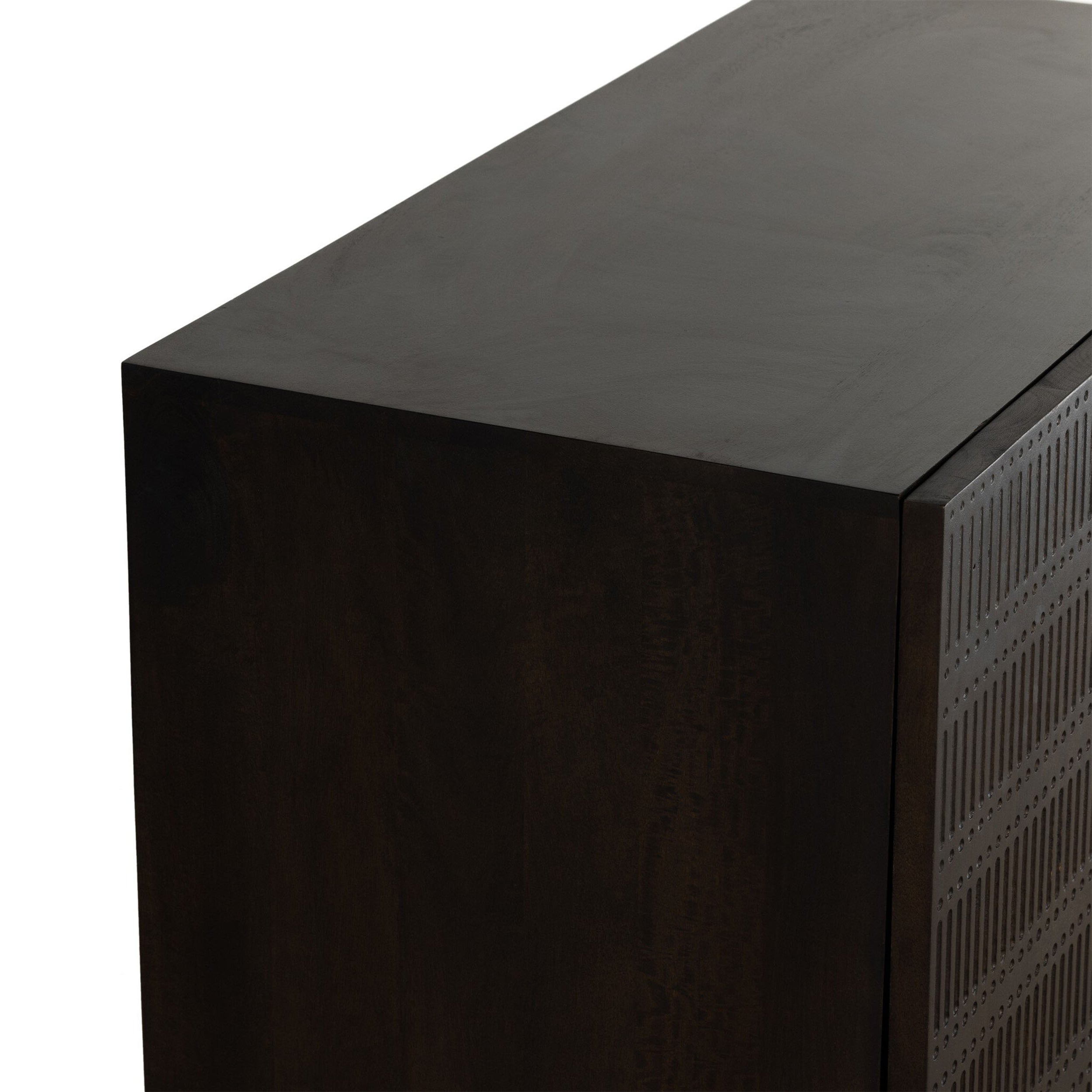 Kelby Bar Cabinet, Carved Vintage Brown