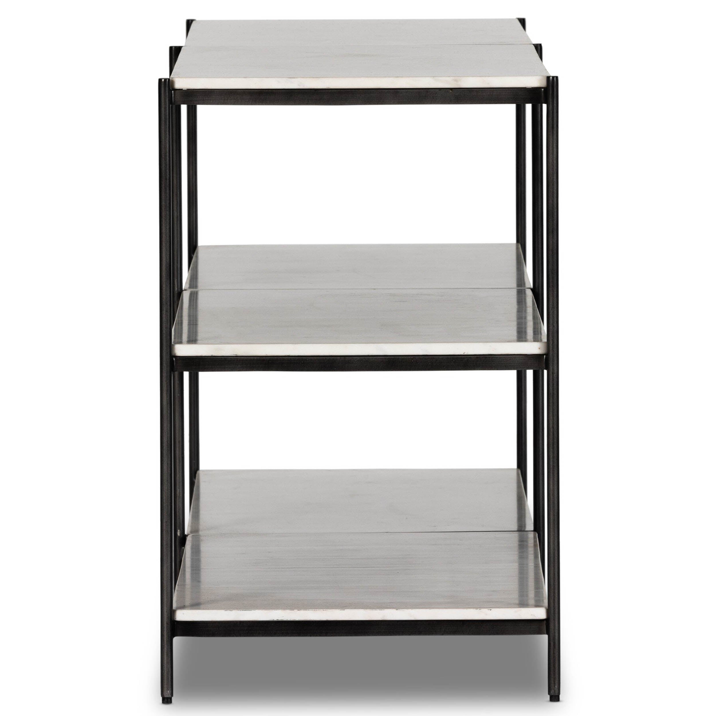 Felix Large Console Table, Hammered Grey W/Clear Powder Coat