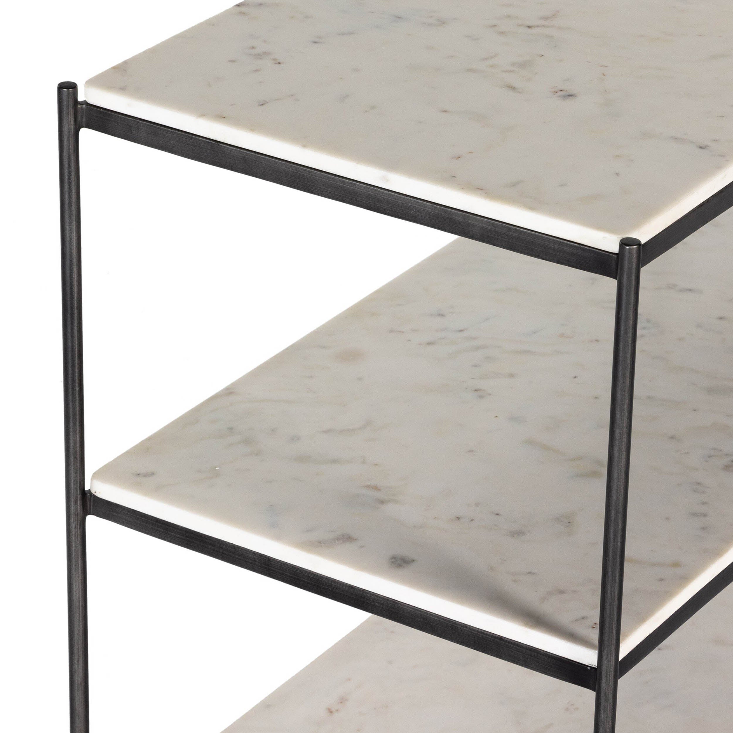 Felix Large Console Table, Hammered Grey W/Clear Powder Coat
