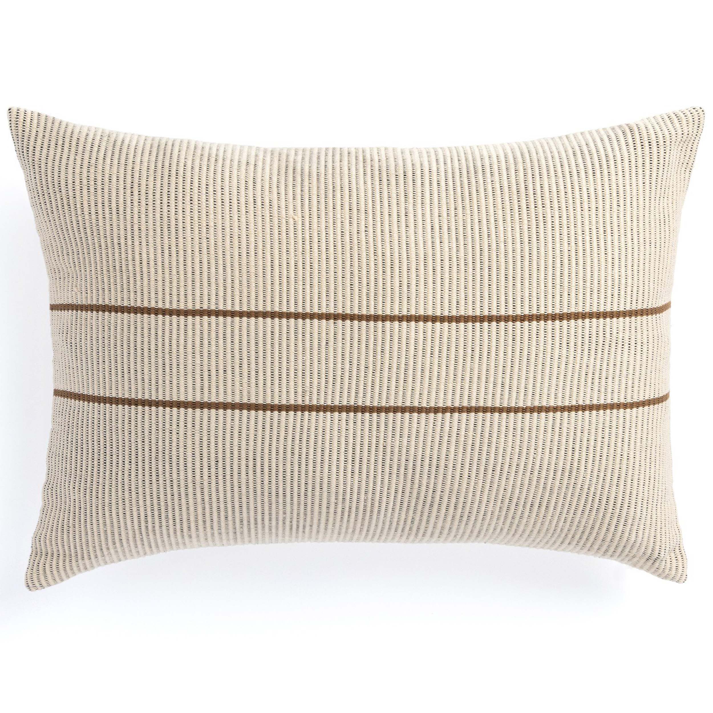 Handwoven Merido Pillow - Beige, Beige Cotton, Cover Only
