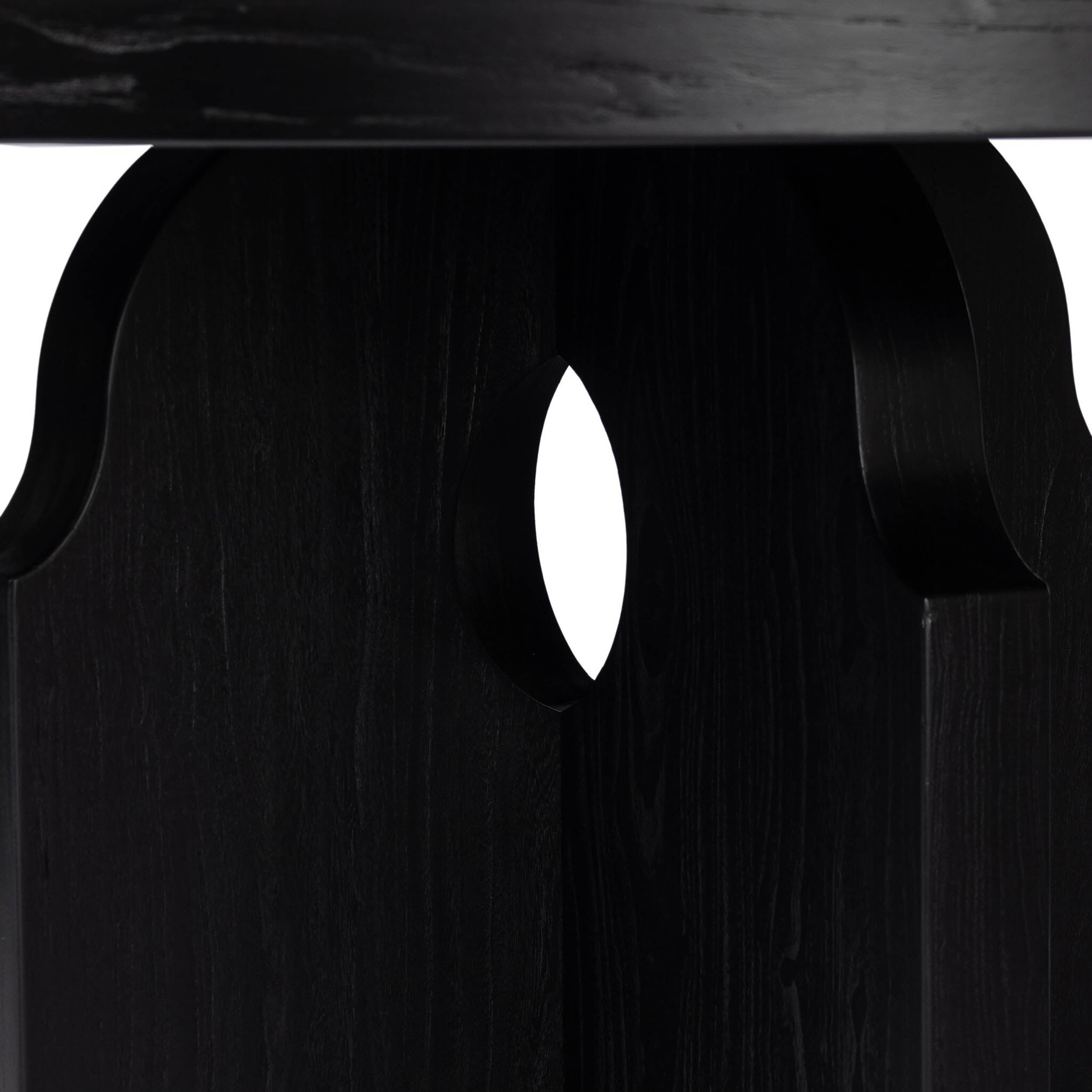 Allandale Round Dining Table, Reclaimed Black Elm