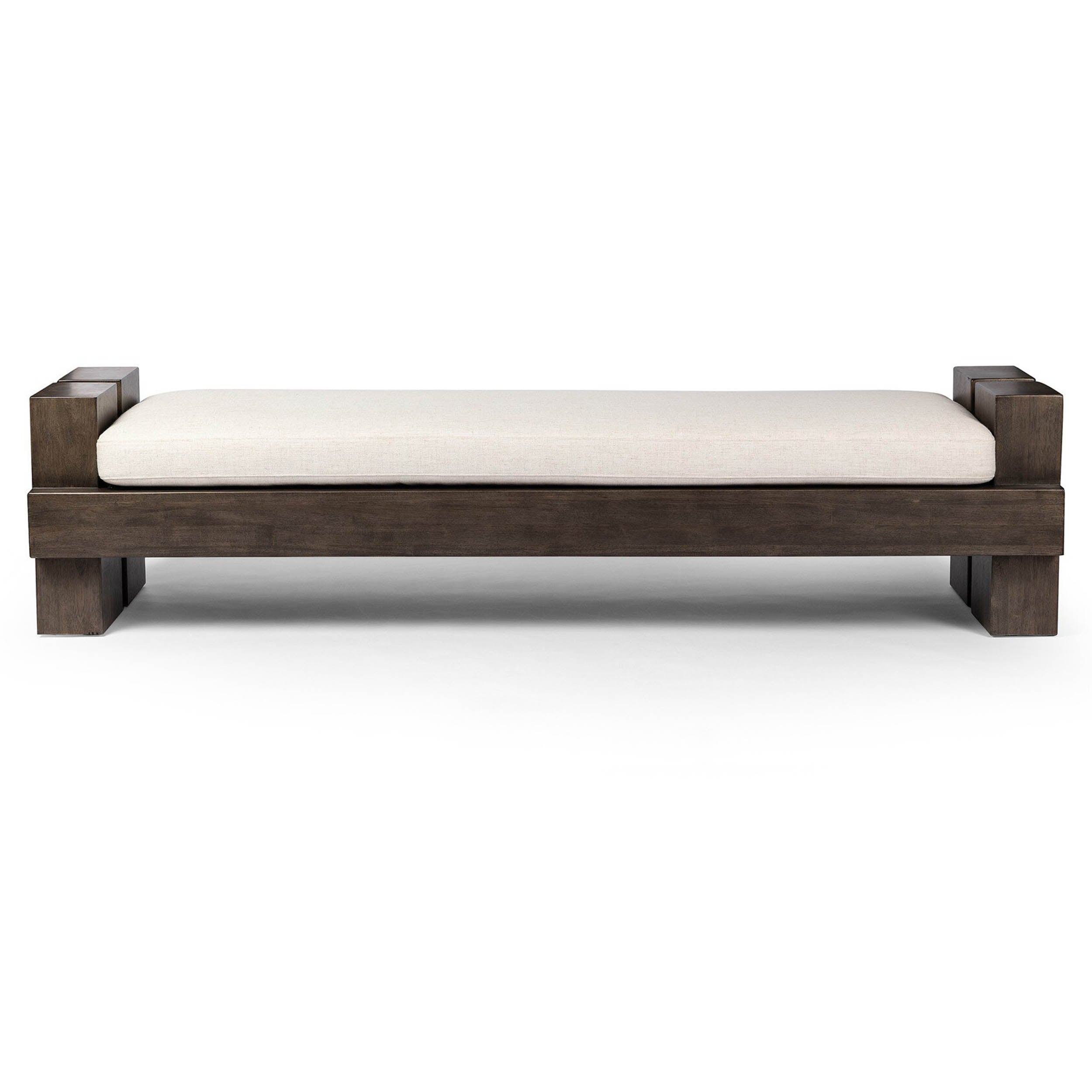 Heavy Wood Accent Bench, Alcala Cream