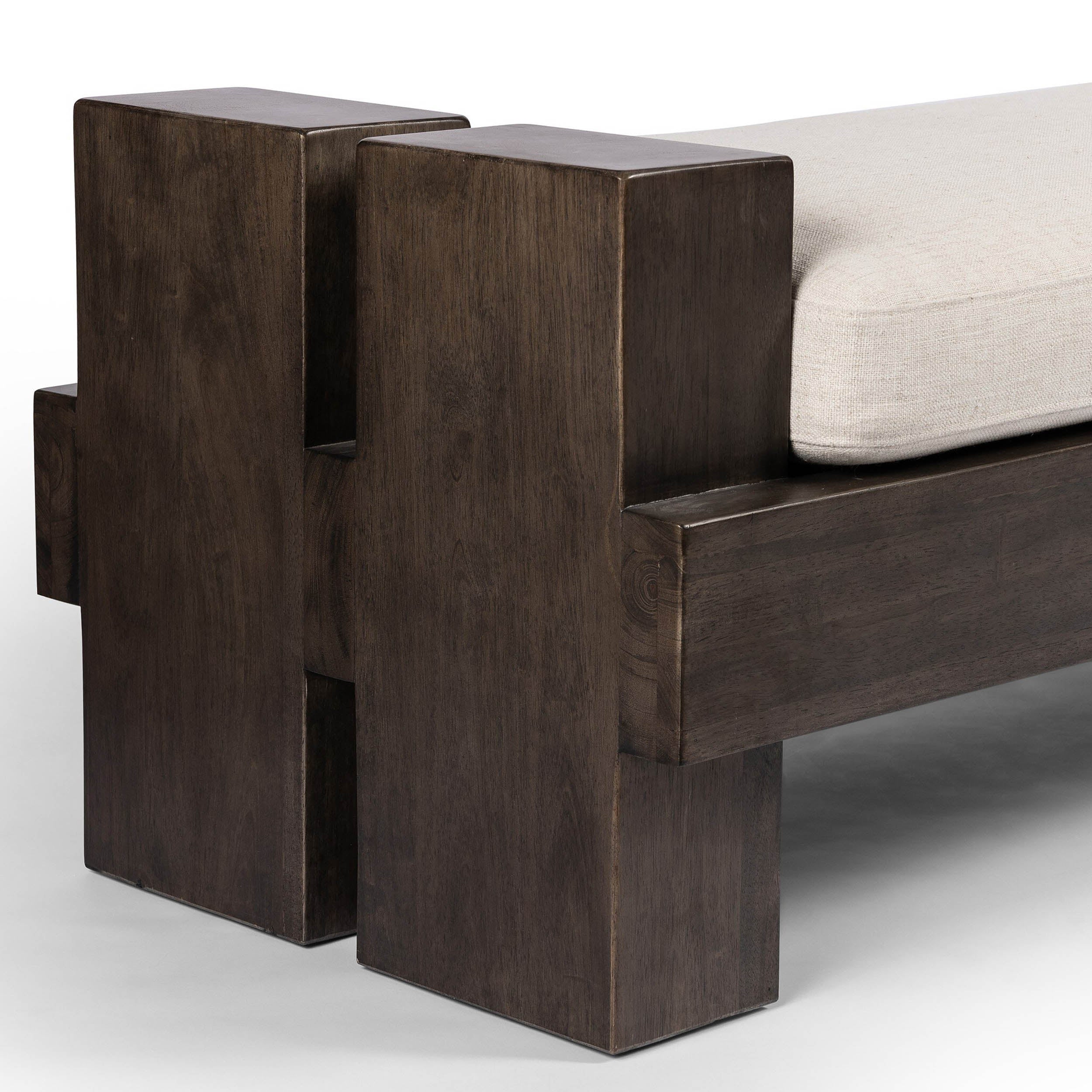 Heavy Wood Accent Bench, Alcala Cream