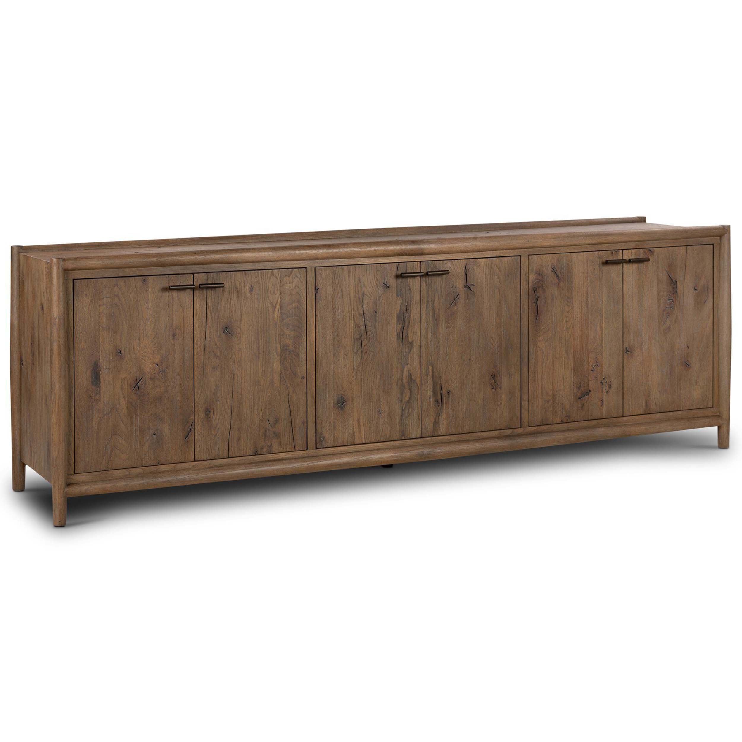Glenview 6 Door Sideboard, Weathered Oak Veneer