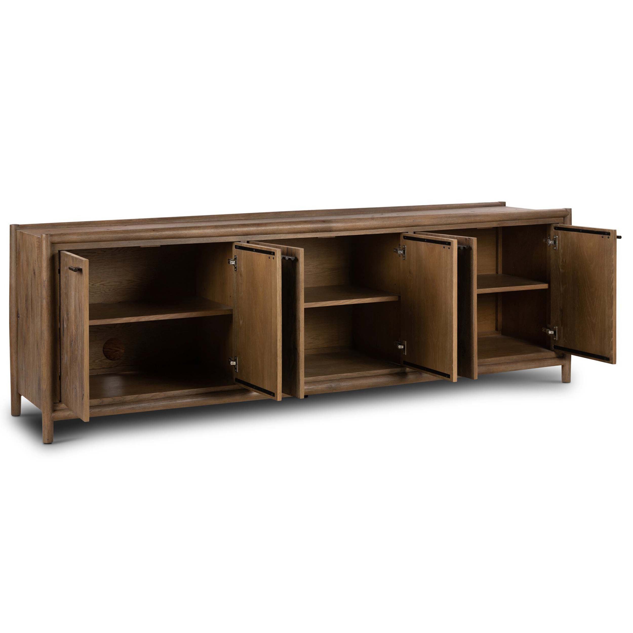 Glenview 6 Door Sideboard, Weathered Oak Veneer