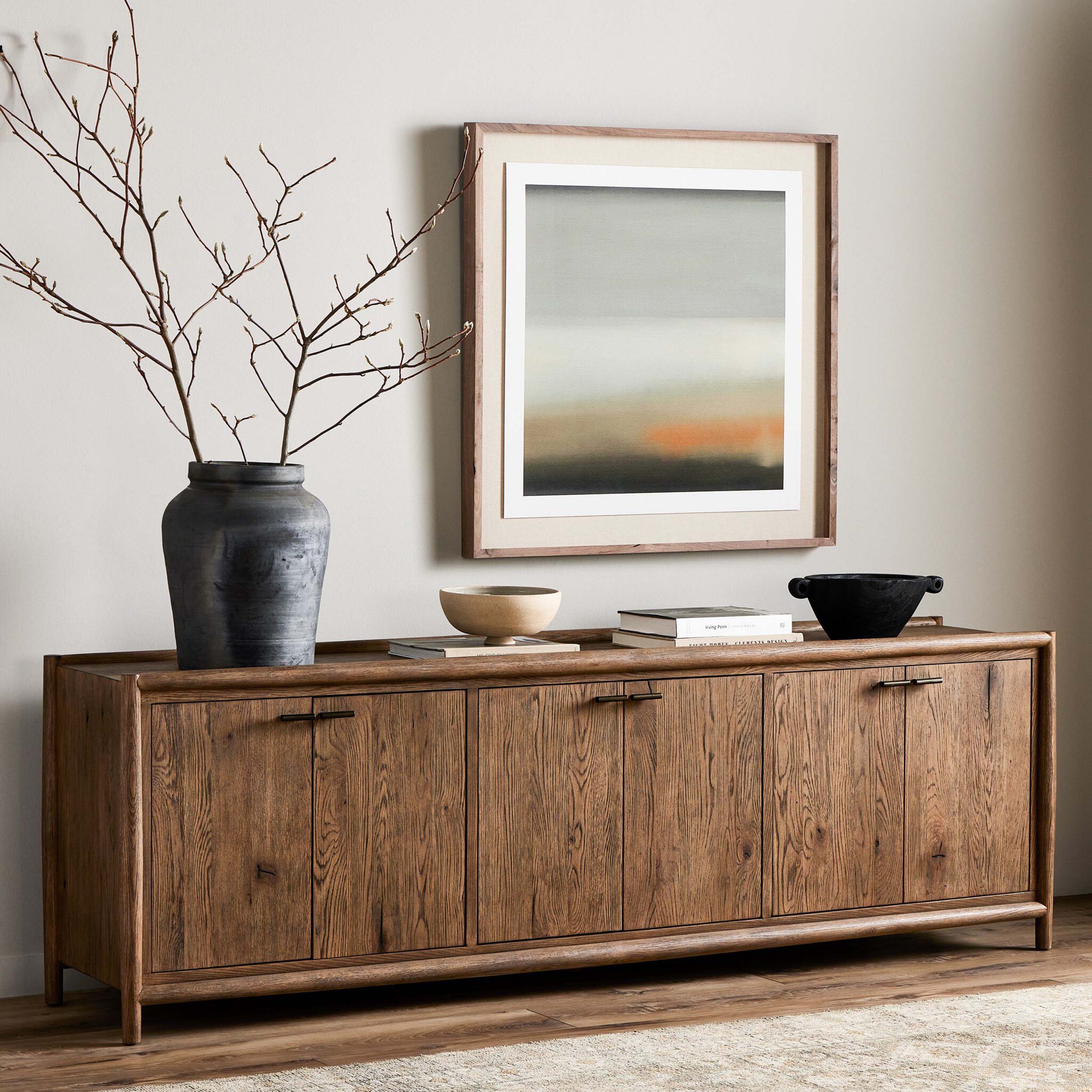Glenview 6 Door Sideboard, Weathered Oak Veneer
