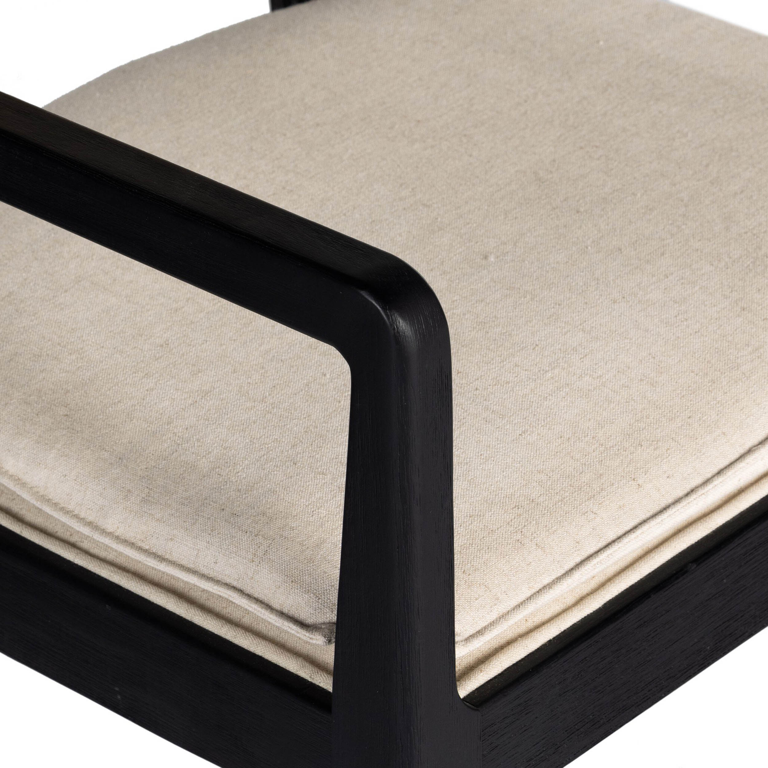Britt Dining Armchair, Savile Flax, Brushed Ebony