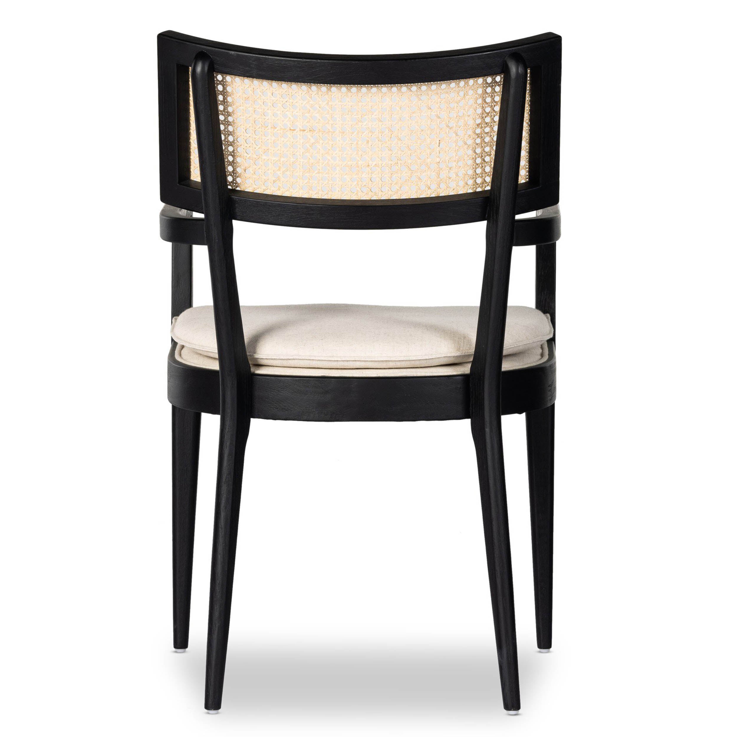 Britt Dining Armchair, Savile Flax, Brushed Ebony