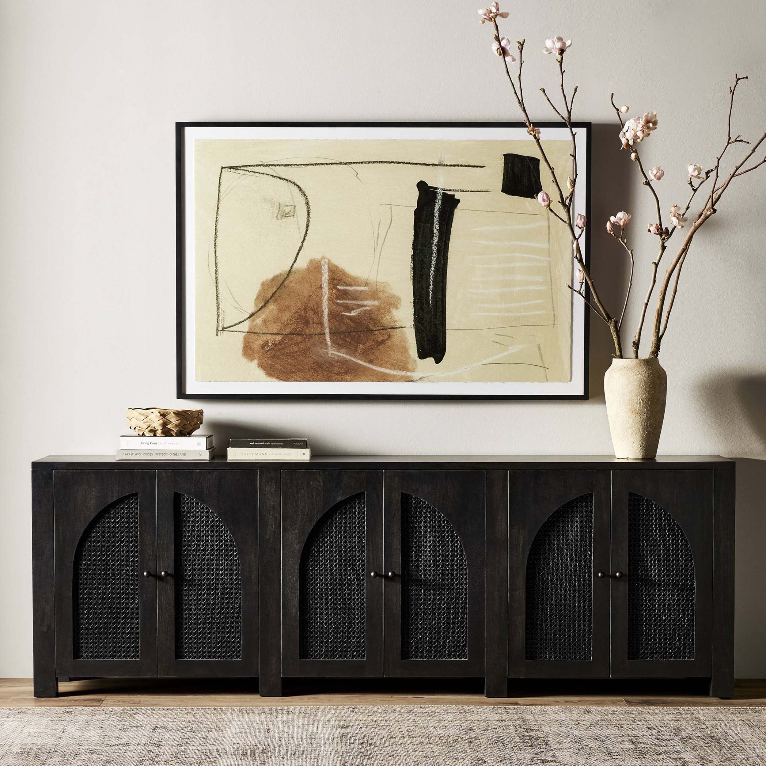 Tilda 6 Door Sideboard, Black Wash Mango