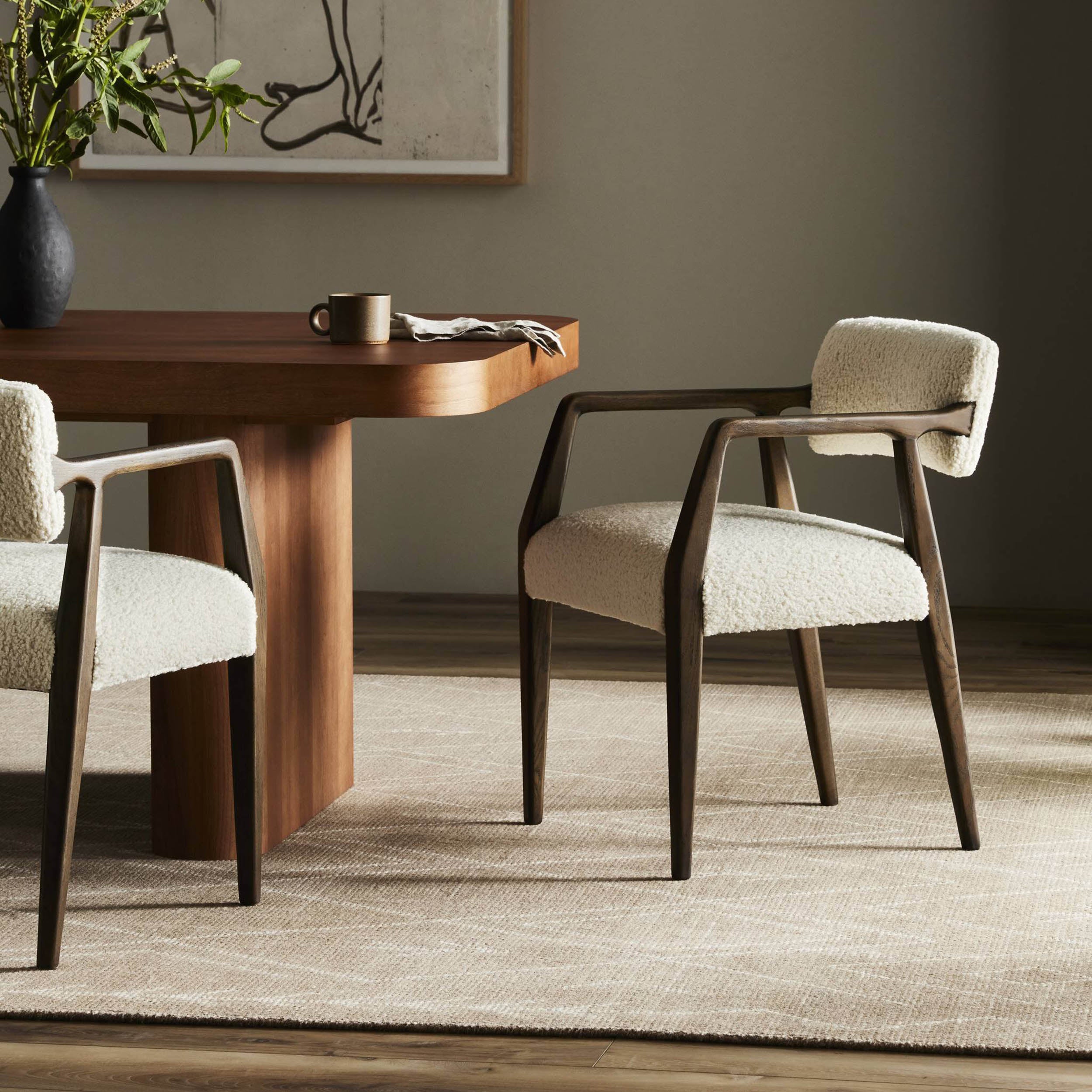 Tyler Dining Armchair, Sheepskin Natural
