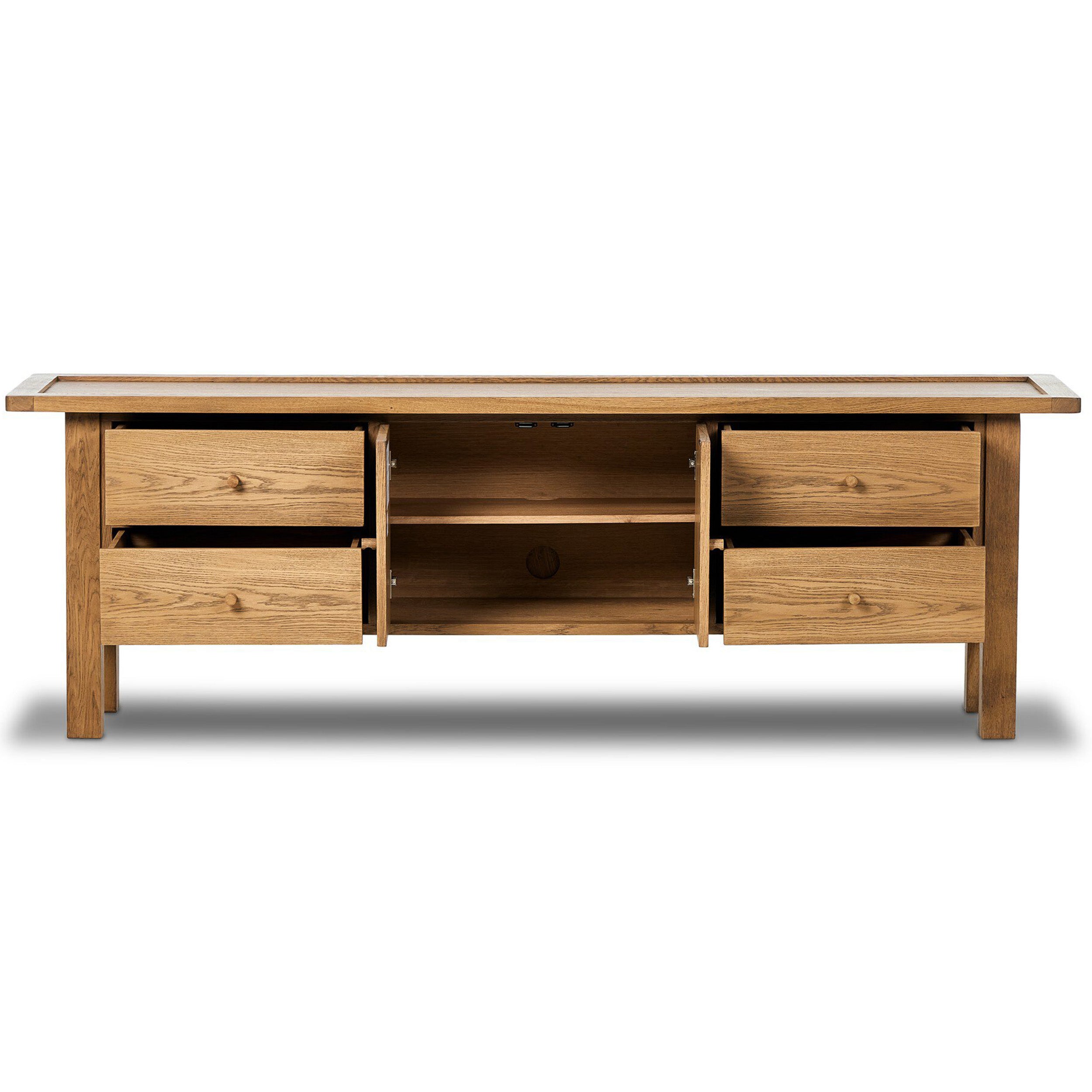 Millbrook Media Console, Natural Light Oak