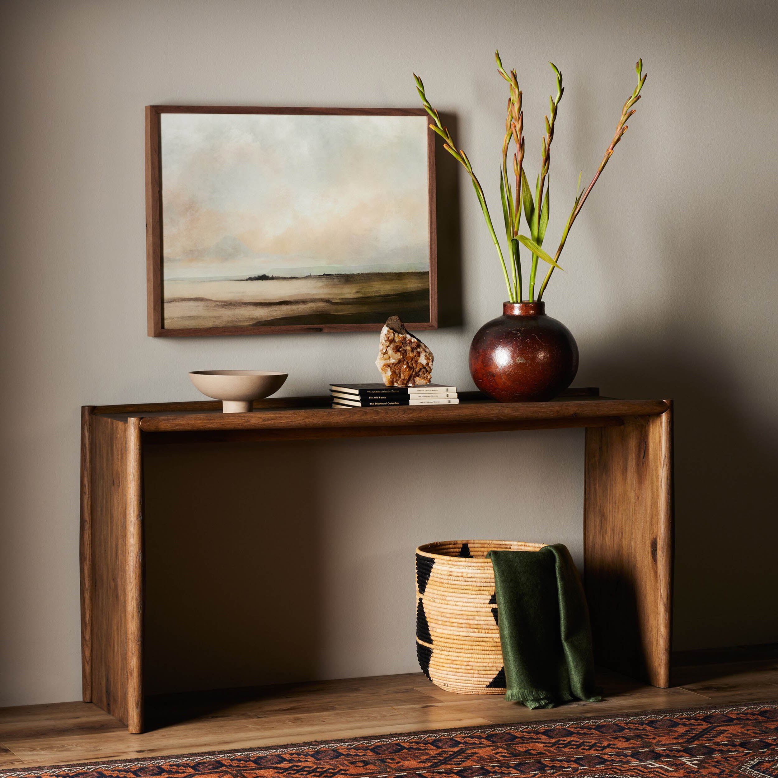 Glenview Console Table, Weathered Oak