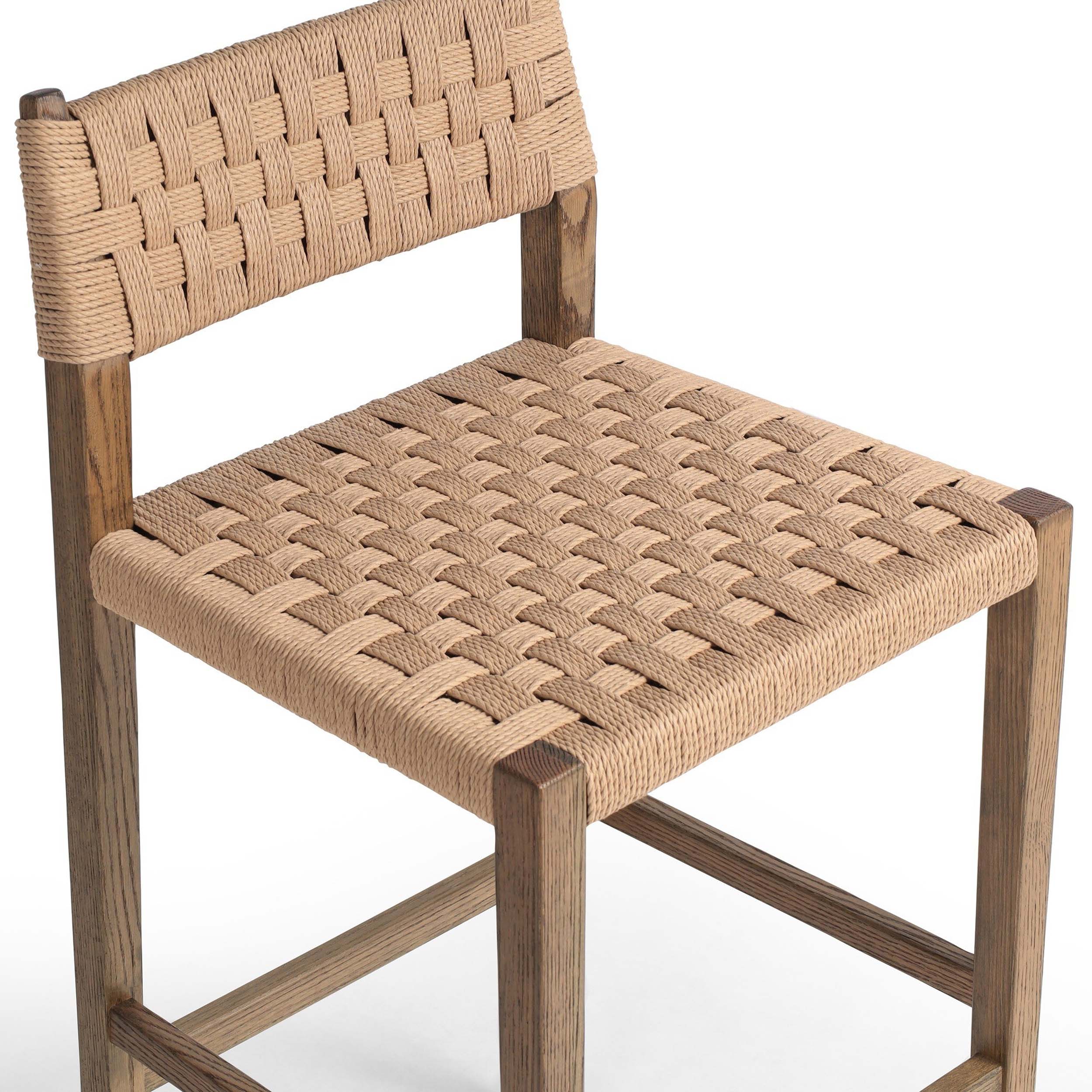 Hamlin Bar + Counter Stool, Double Twisted Paper Cord