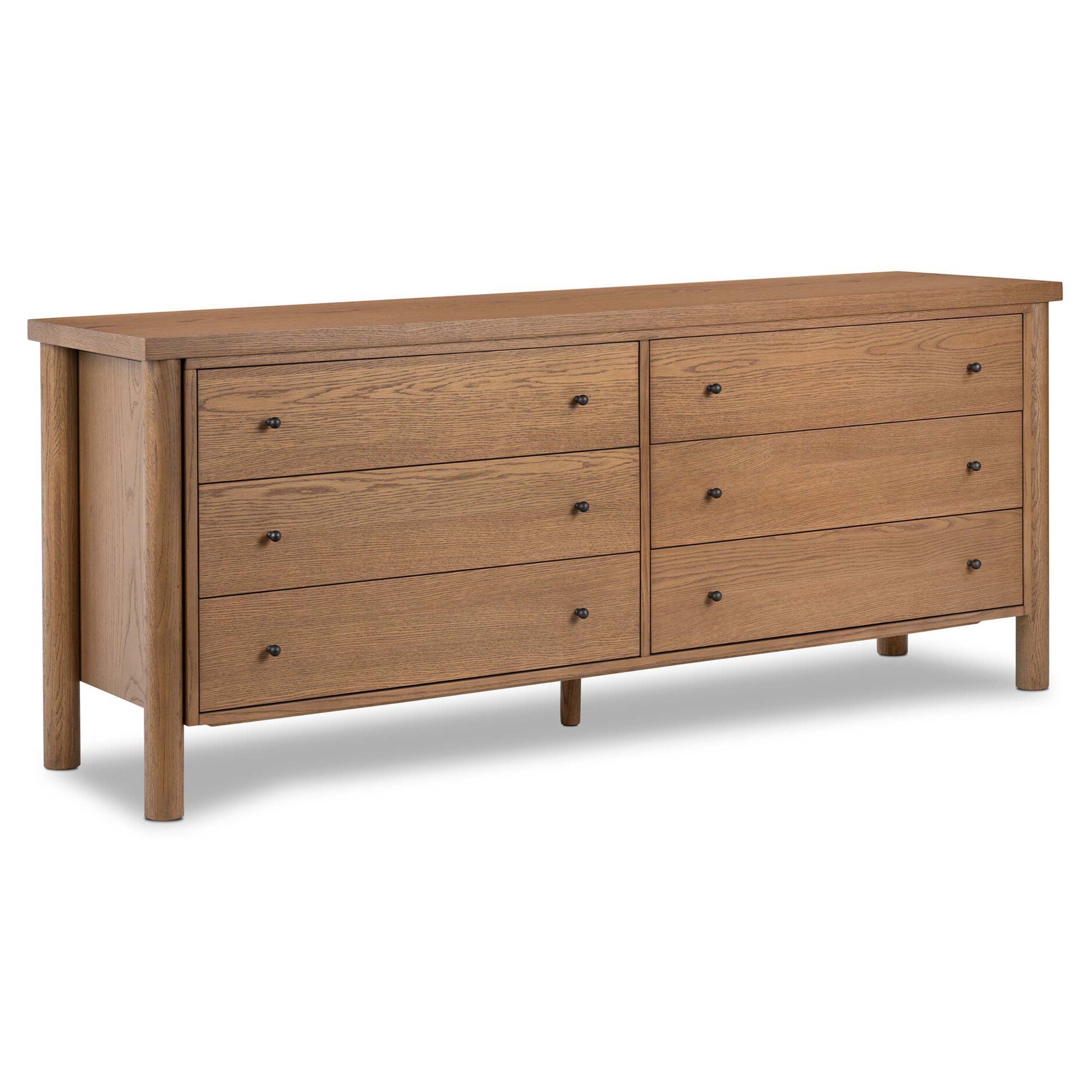 Roark 6 Drawer Dresser, Amber Oak Veneer