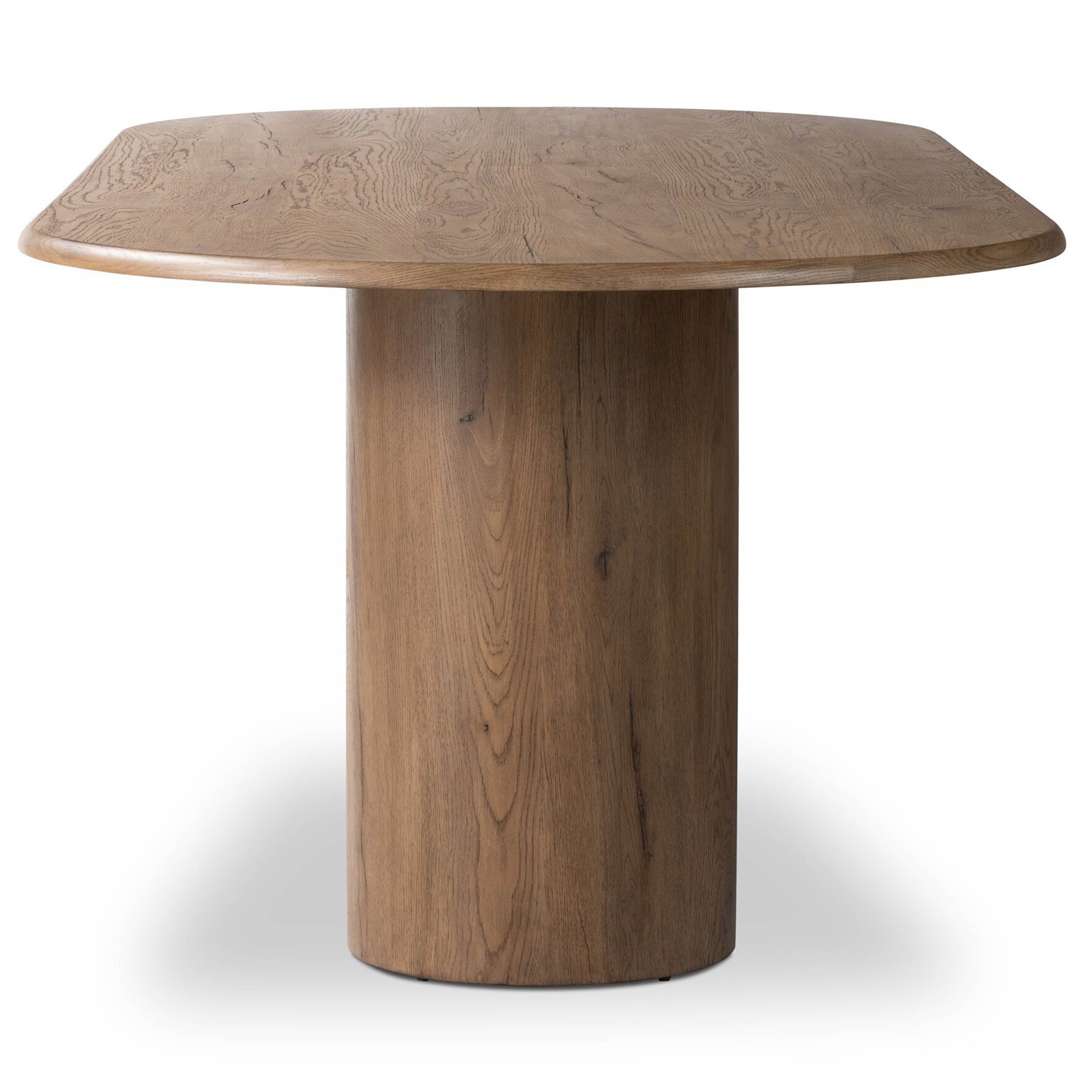 Olexey Oval Dining Table, Rubbed Light Oak