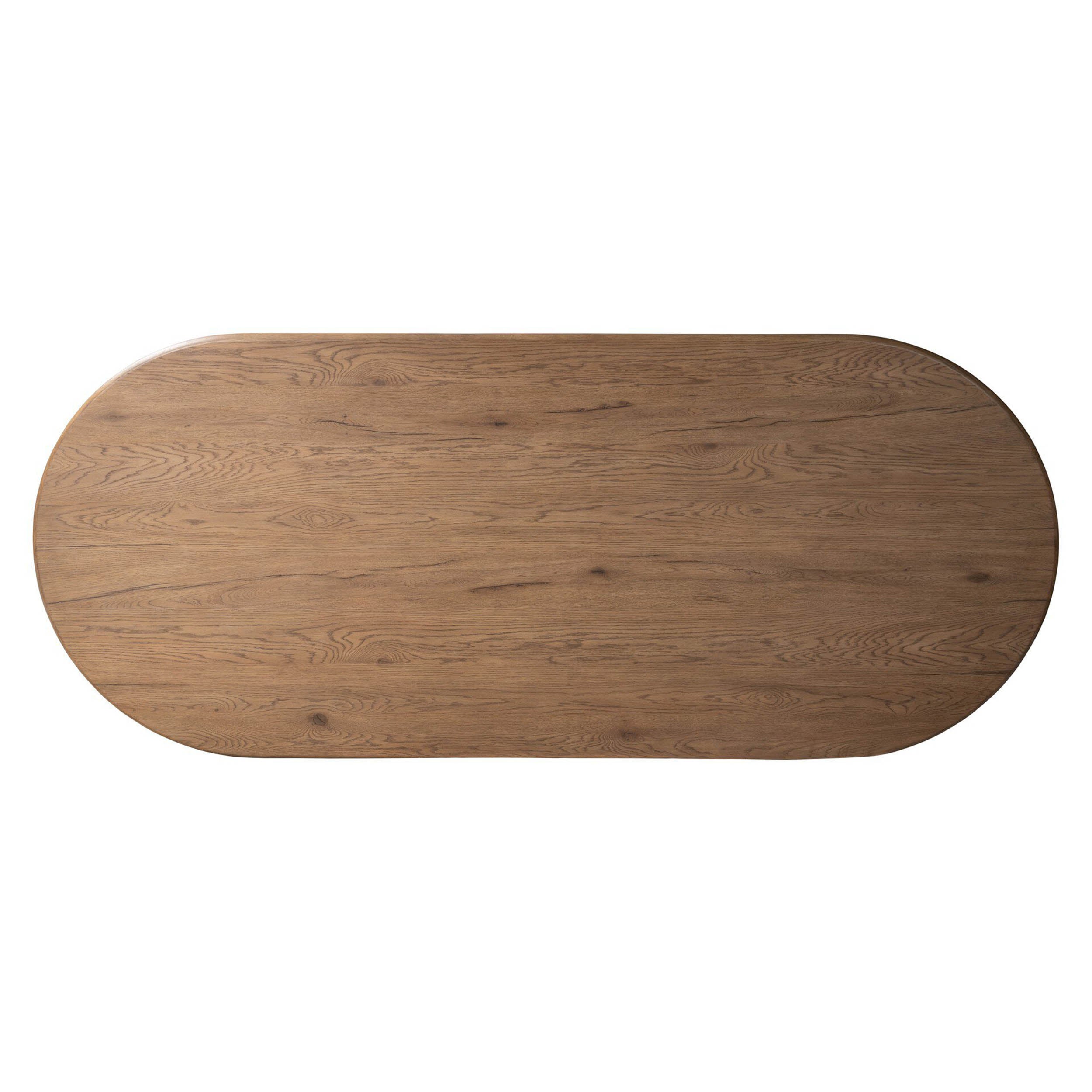 Olexey Oval Dining Table, Rubbed Light Oak