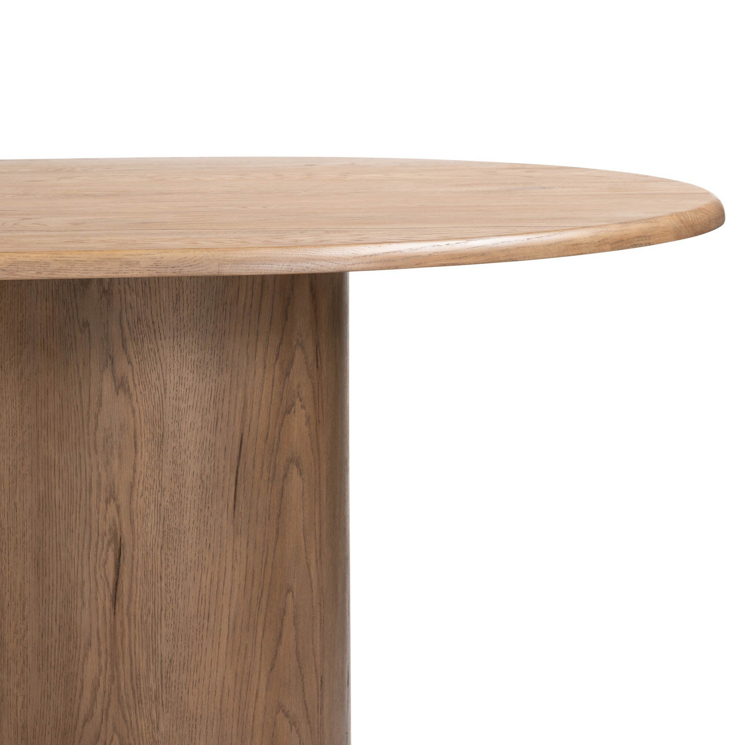 Olexey Oval Dining Table, Rubbed Light Oak