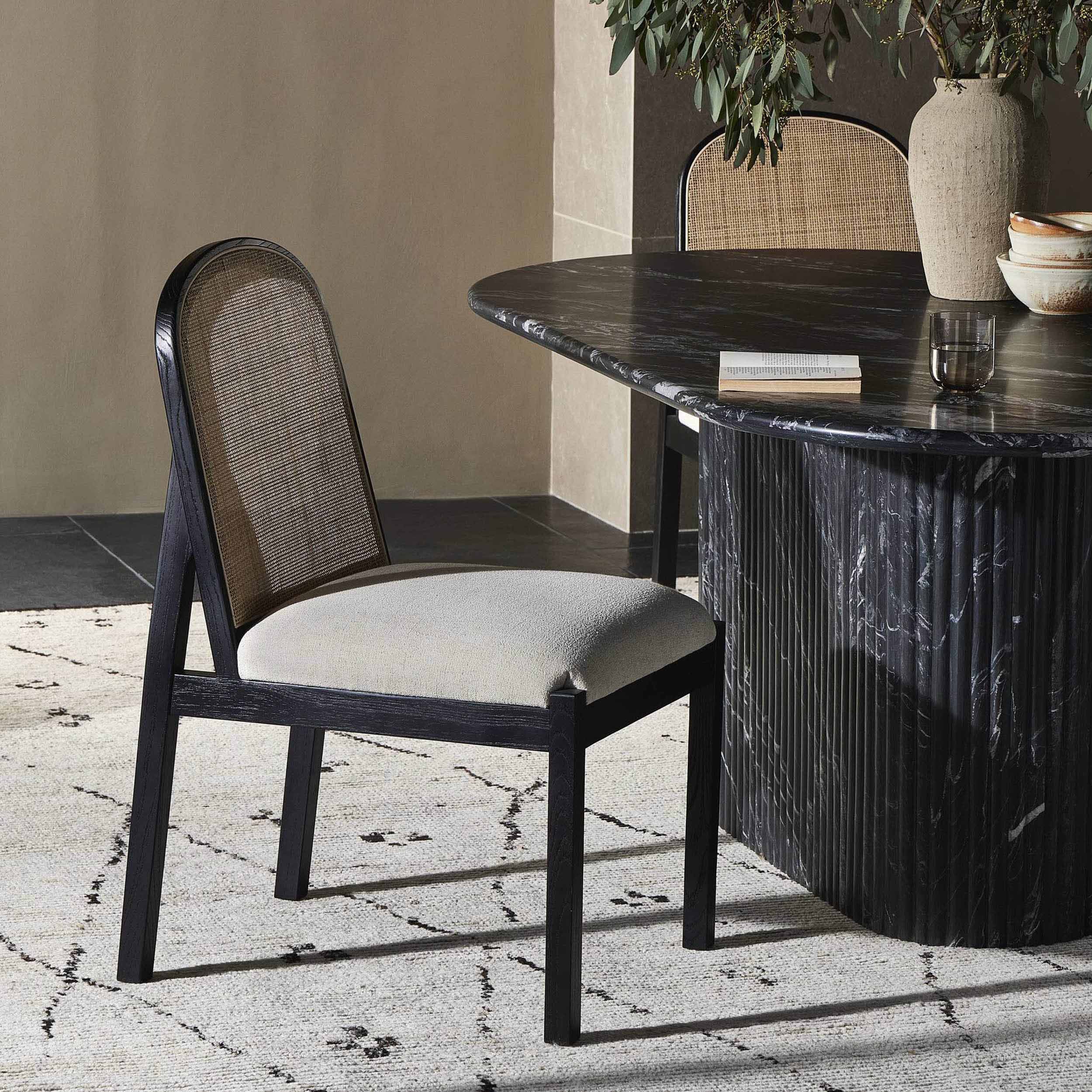 Esmee Dining Chair, Antwerp Natural, Brushed Ebony