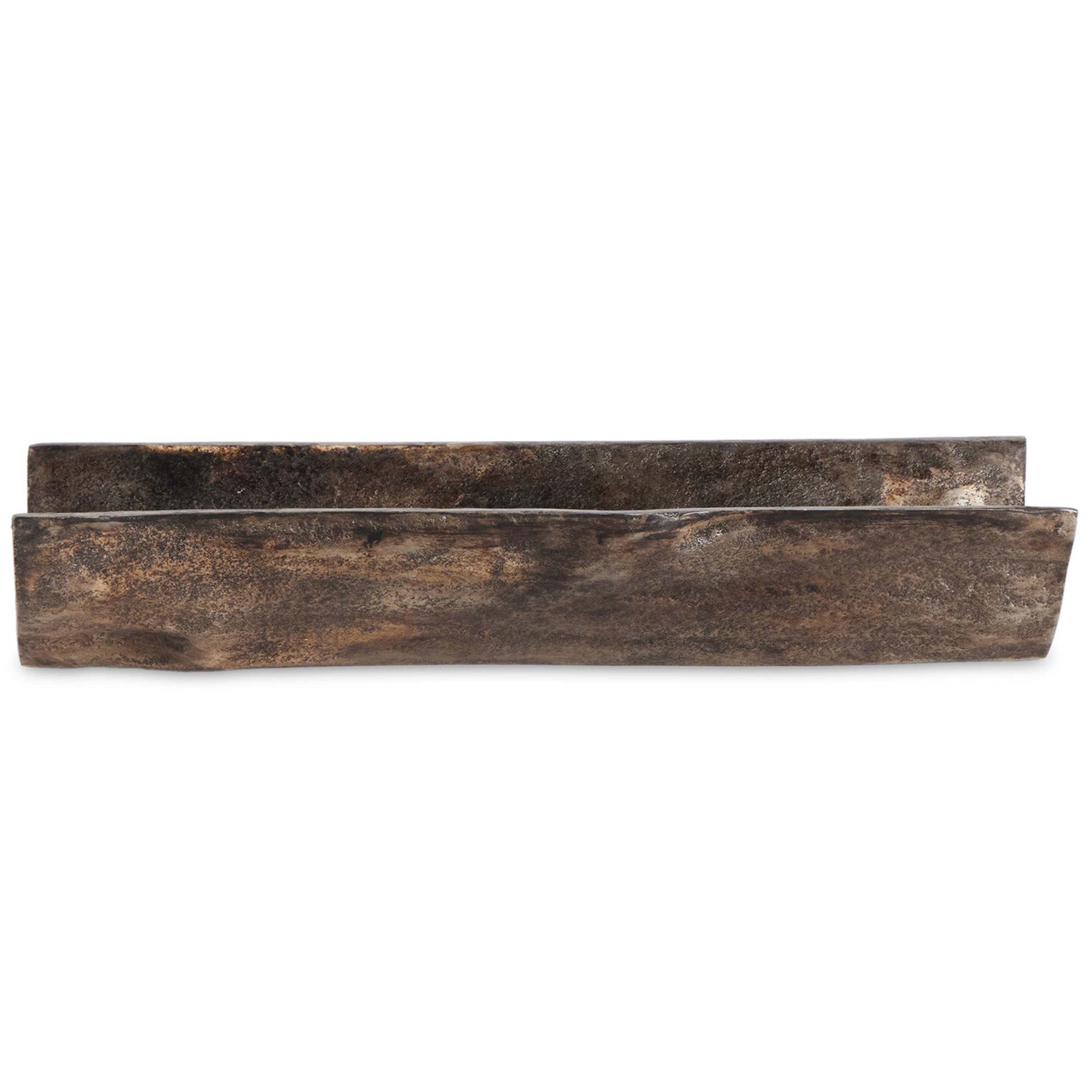 Jagen Outdoor Tray, Rustic Cast Aluminum