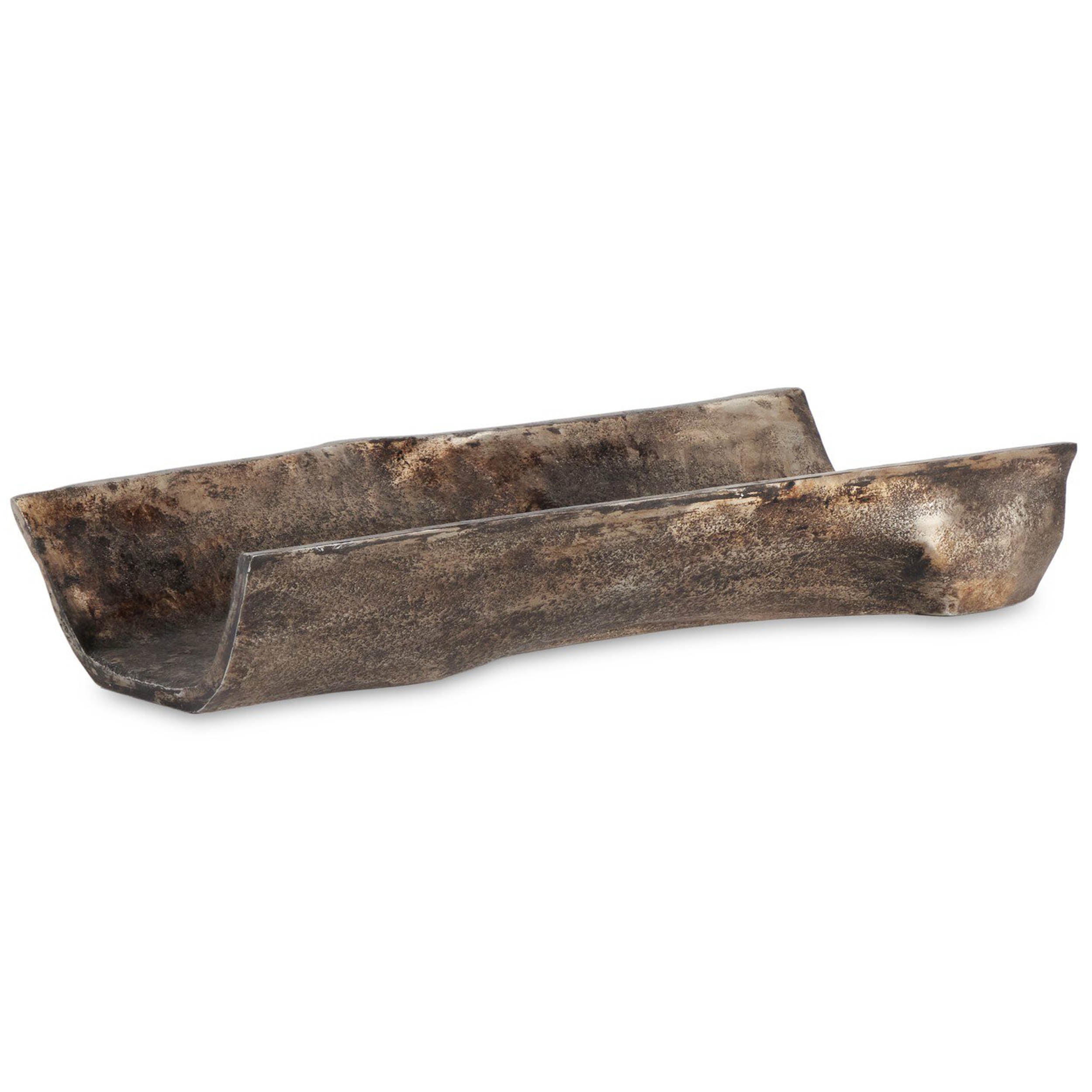 Jagen Outdoor Tray, Rustic Cast Aluminum