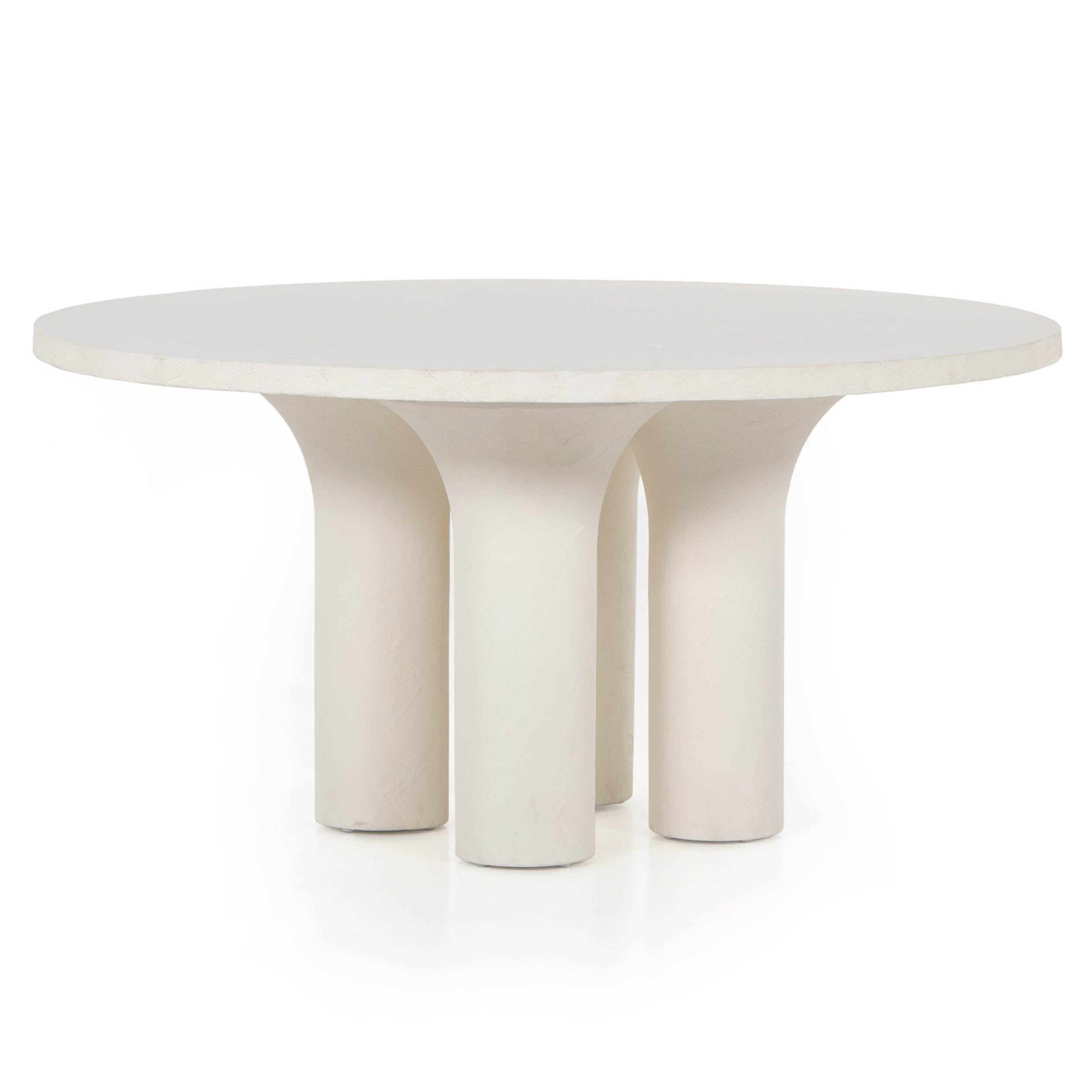 Parra Round Dining Table, White Concrete