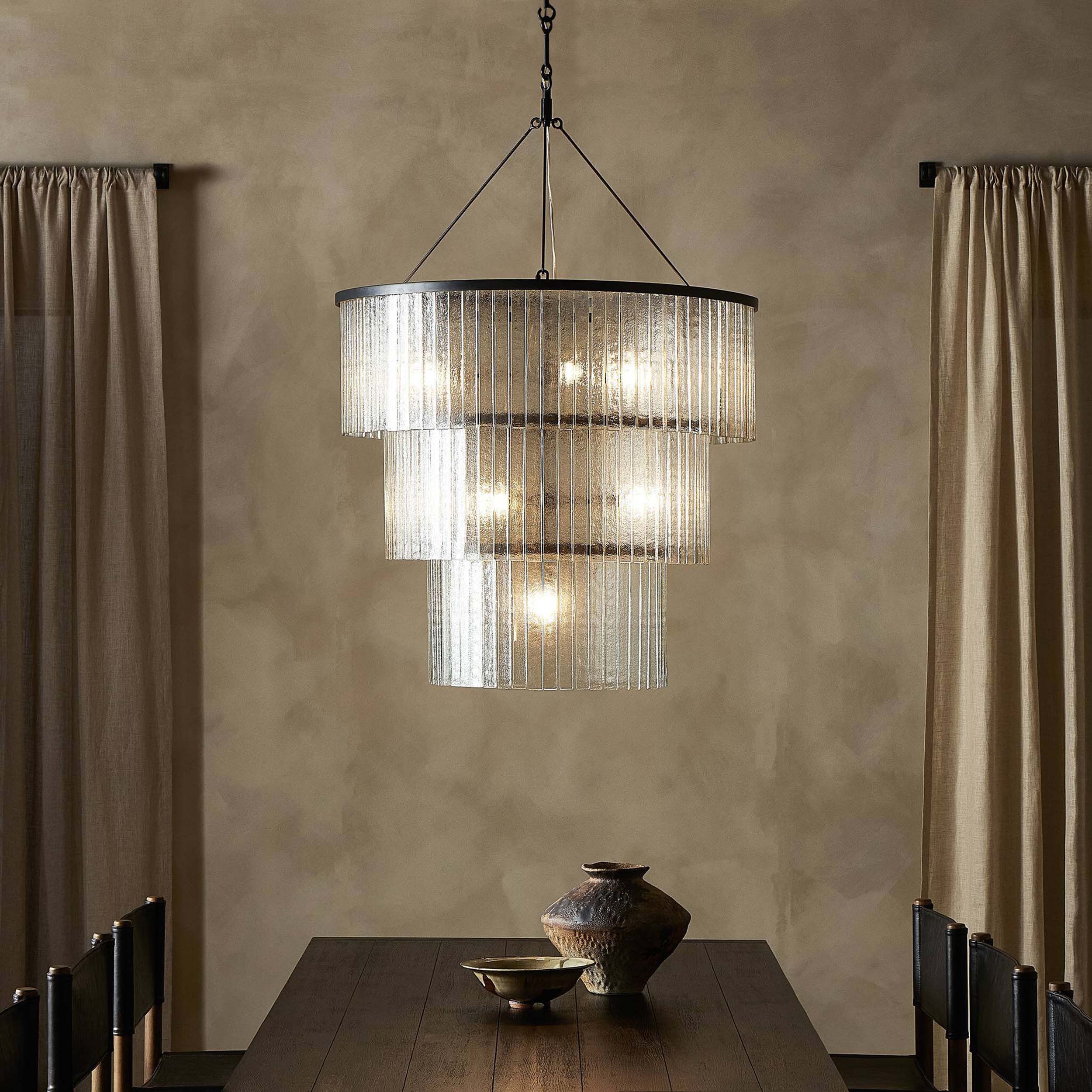 Meredith Large Chandelier, Antiqued Iron