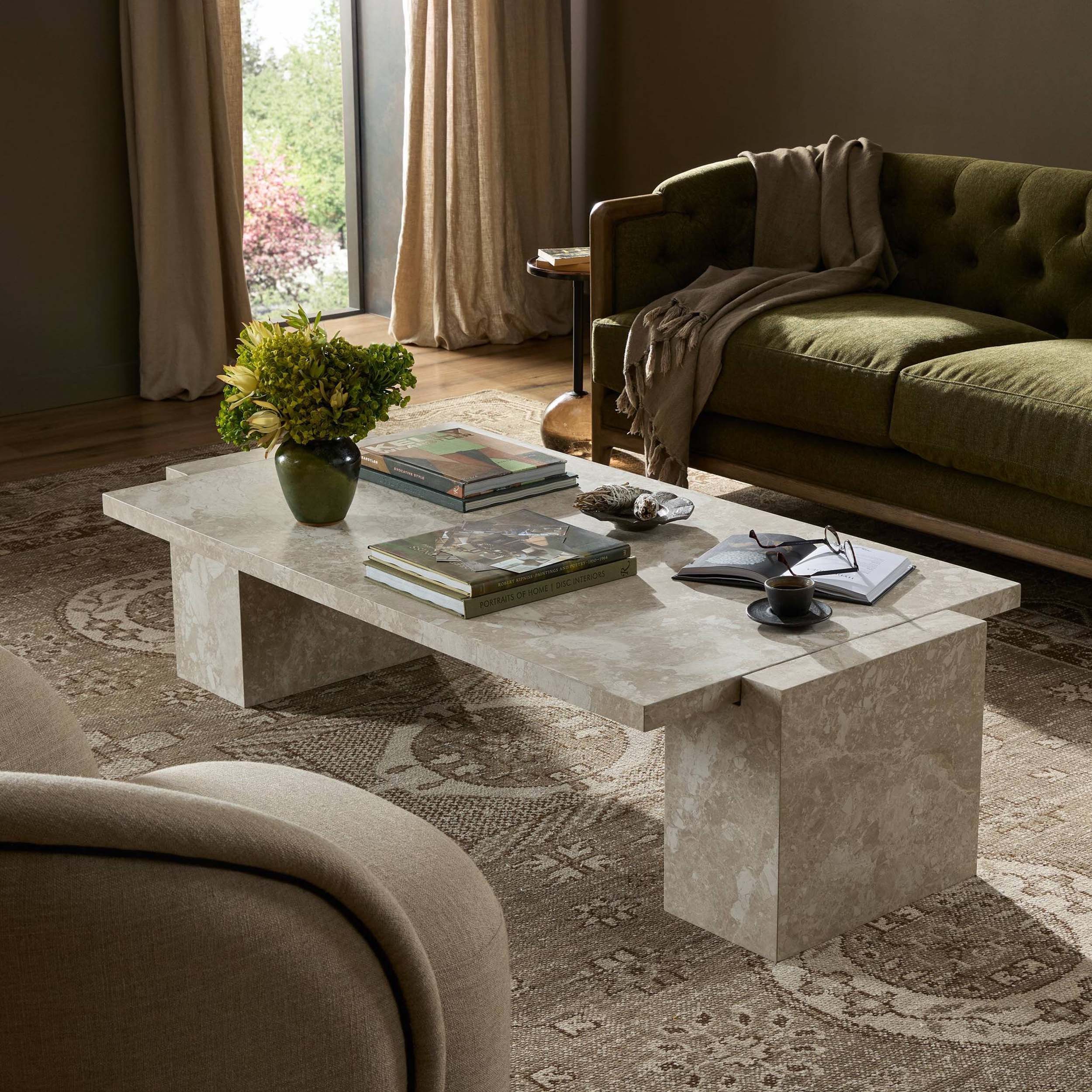 Romano Coffee Table, Lunar Marble