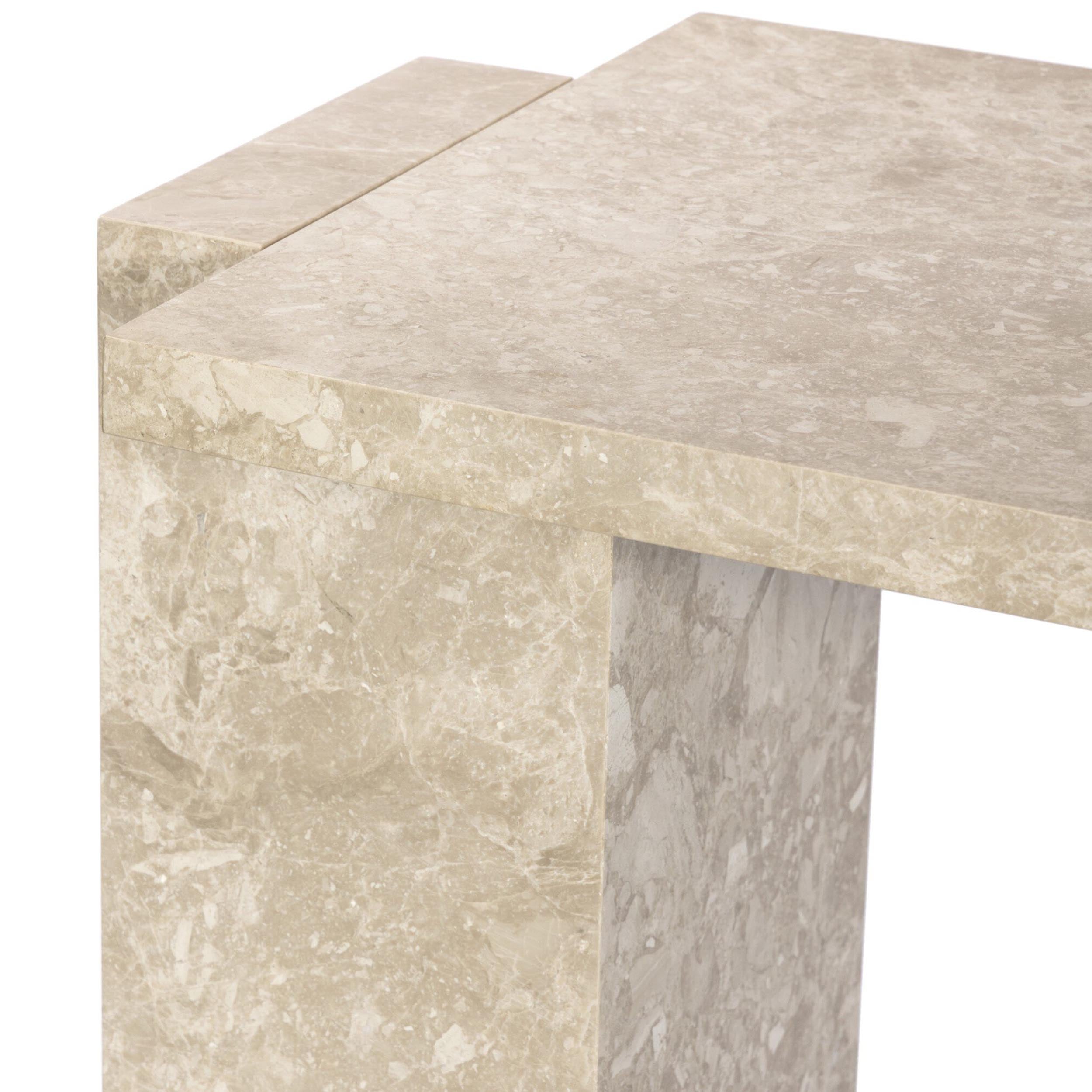 Romano Console Table, Lunar Marble